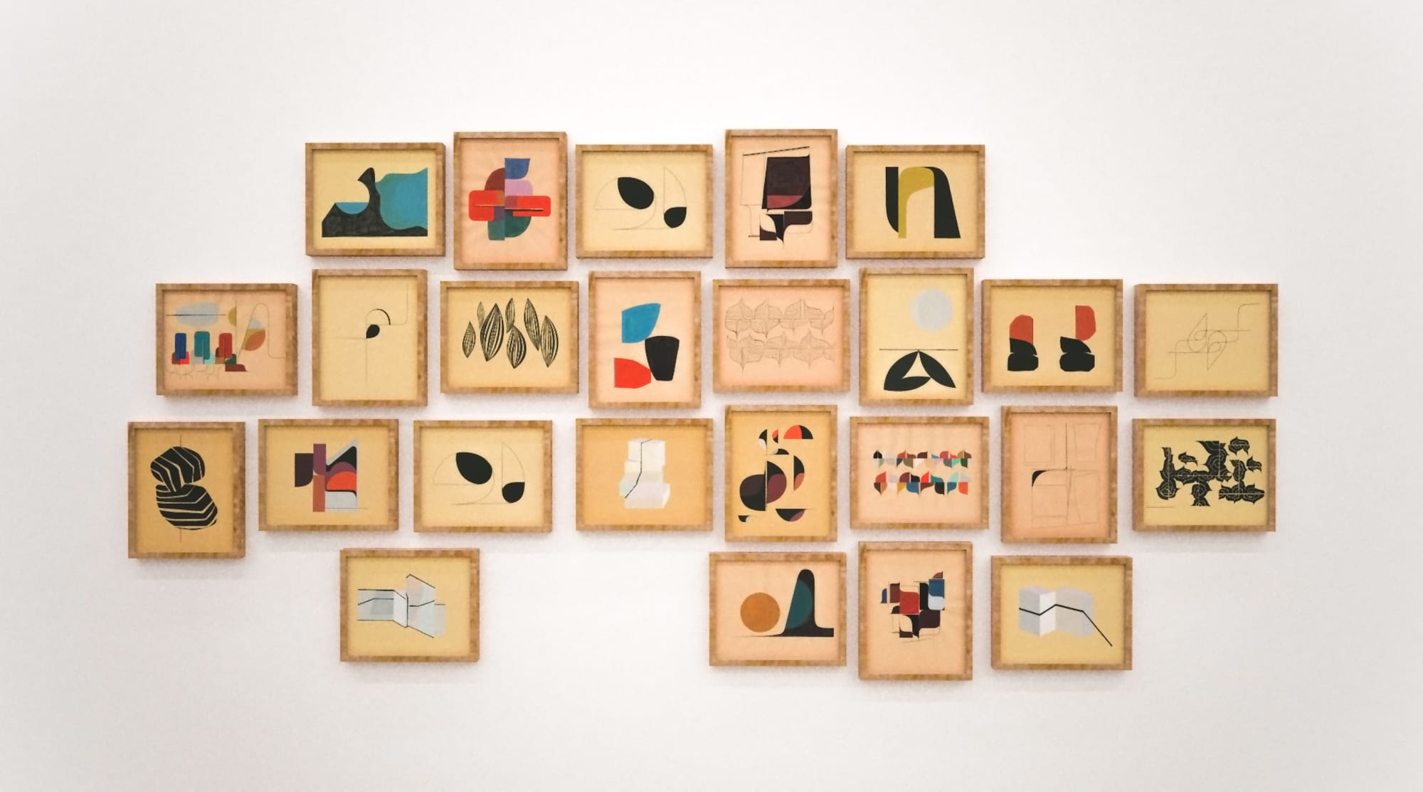 Grouping of drawings by Clare Rojas at Frieze Art Fair New York (Installation View), 2020, Kavi Gupta