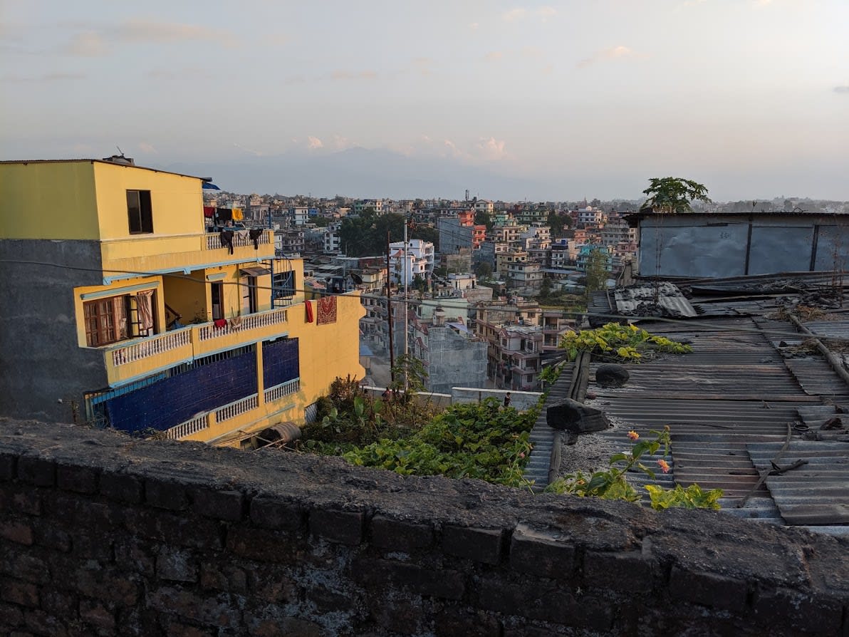 A view of central Kathmandu from the grounds of the paper making facility, 2019