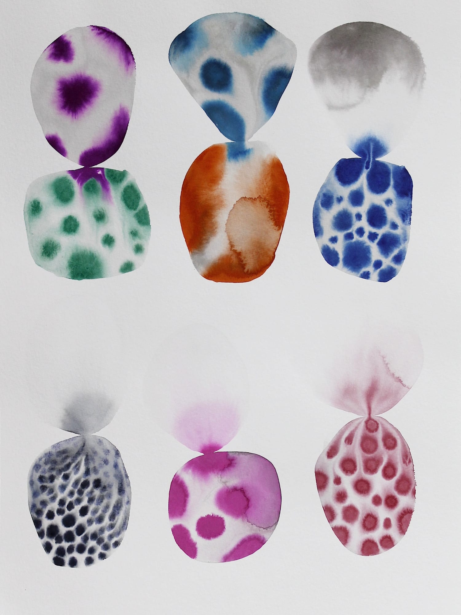 13 Cairn, Isolation day 27, Watercolour, acrylic and ink on Hahnemühle paper, 36 x 48 cm