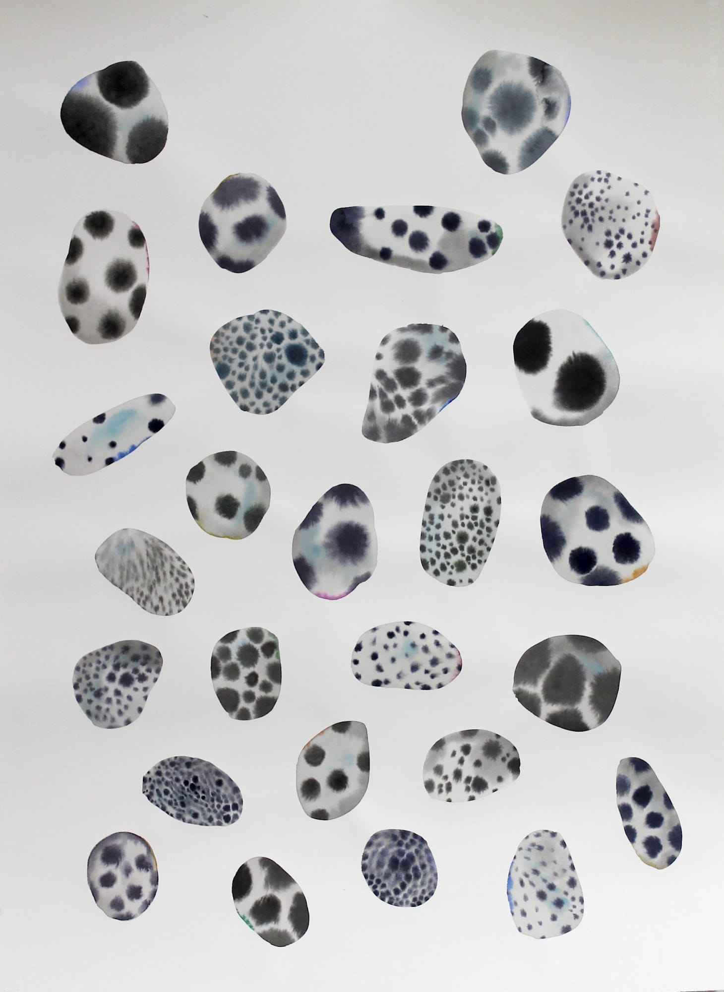 Distanced Cairn, Isolation day 22-23-24 Watercolour and ink on Saunders Waterford paper 56 x 75 cm