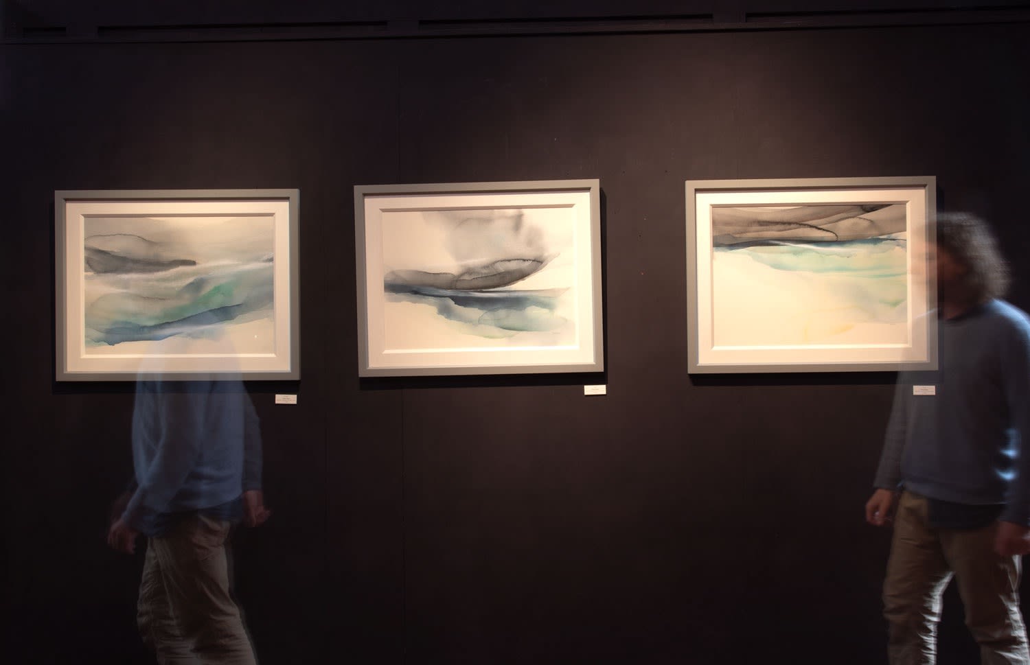 Three Peter Davis paintings in his exhibition Kwikn, May2023