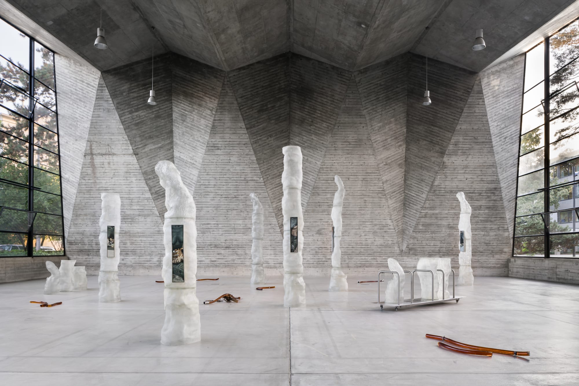 KLÁRA HOSNEDLOVÁ installation view, Sakura Silk Moth, Art Basel Parcours, Basel, 2021