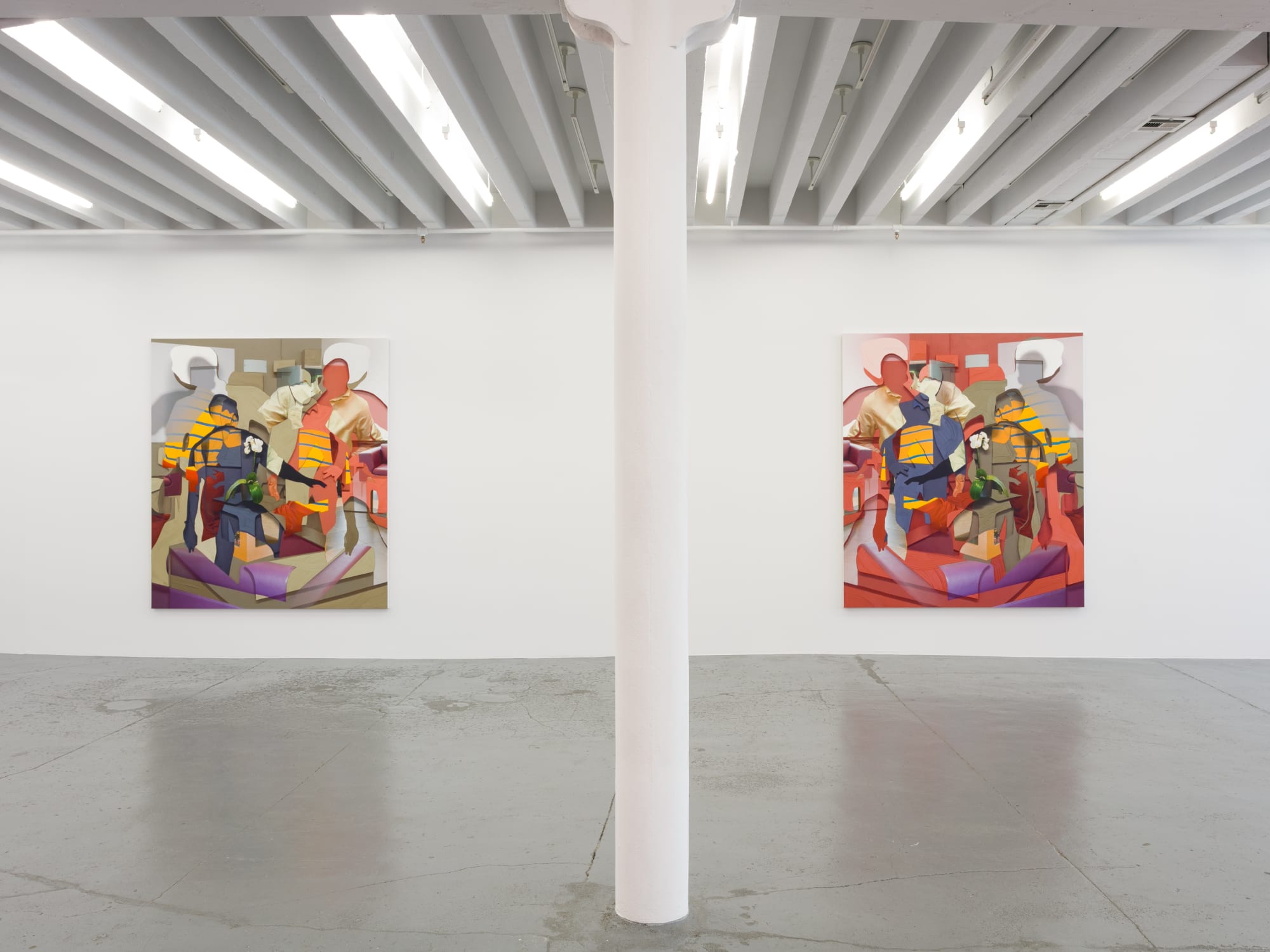 PIETER SCHOOLWERTH exhibition view, Model as Painting, Miguel Abreu Gallery, New York, 2017