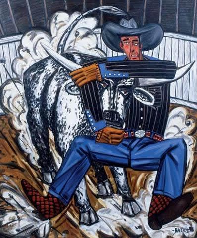 David Bates RODEO 1992 Oil on canvas 60 by 48 inches