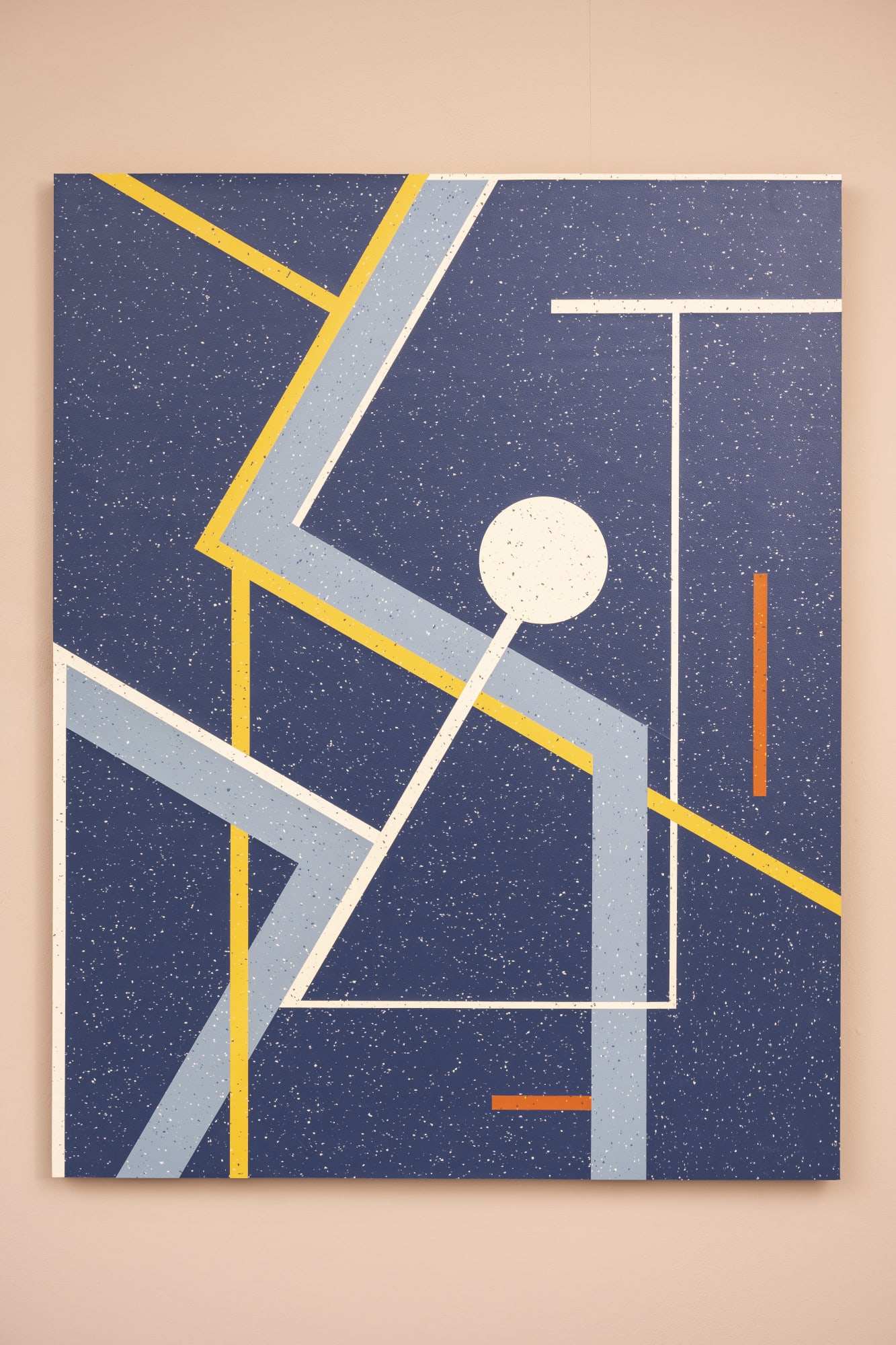 Ross Downes Night Bus, 2020 Rubber flooring, hand cut inlay collage 102 x 80 cm