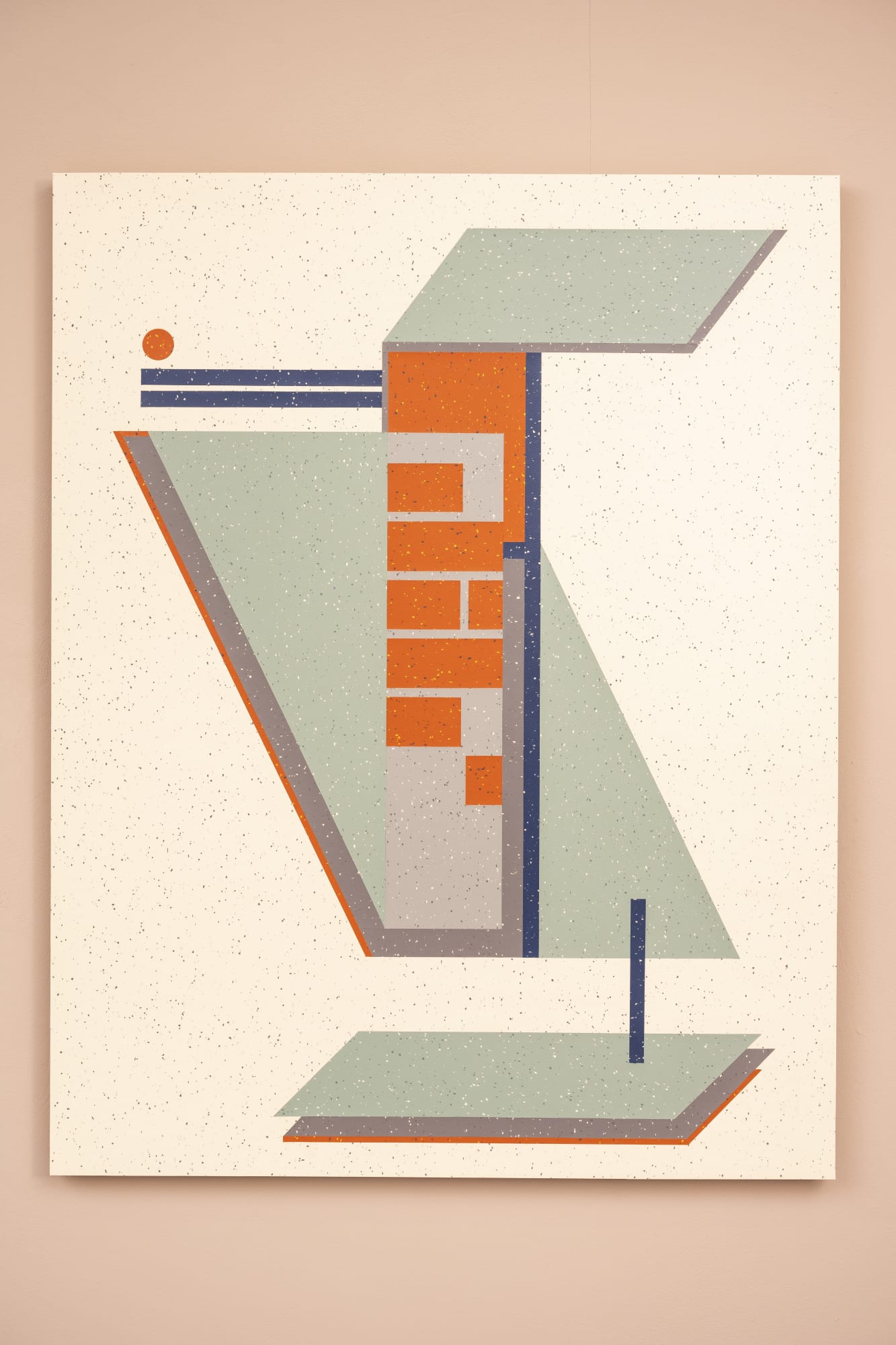 Ross Downes Community Centre, 2020 Rubber flooring, hand cut inlay collage 102 x 80cm