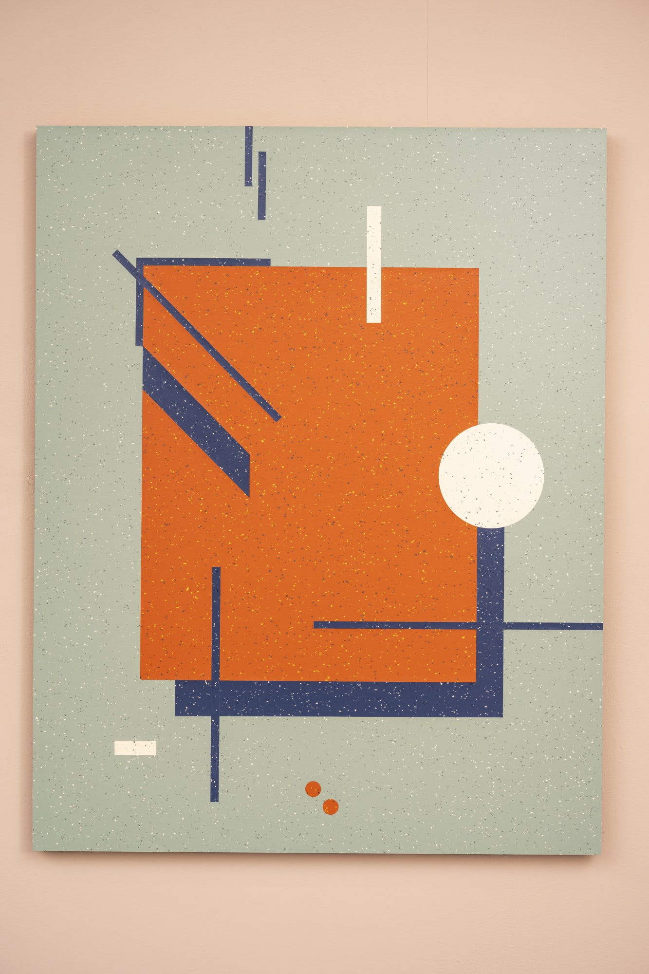 Ross Downes Canteen, 2020 Rubber flooring, hand cut inlay collage 102 x 80 cm