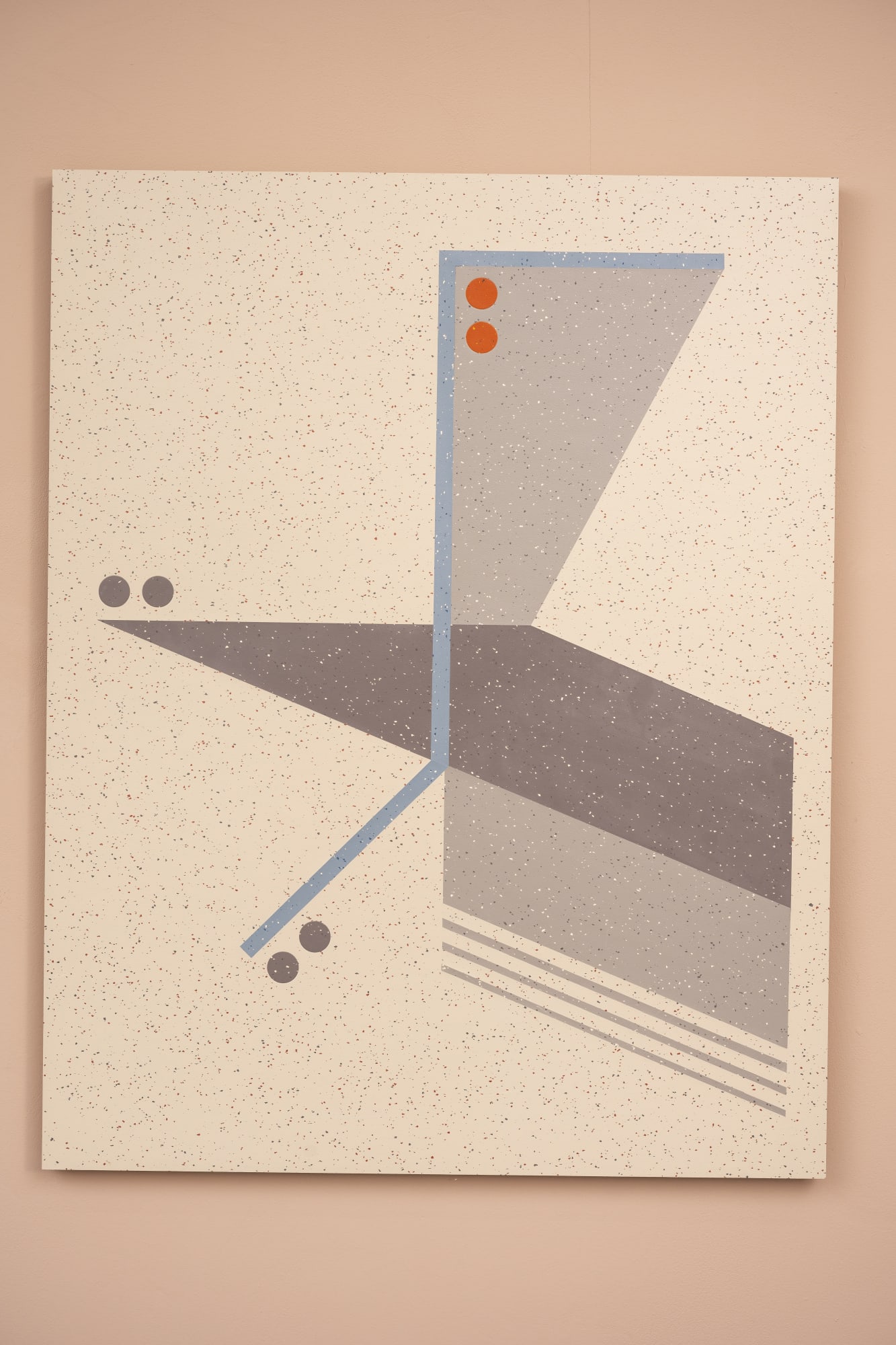 Ross Downes Return to Factory Settings, 2020 Rubber flooring, hand cut inlay collage 102 x 80 cm