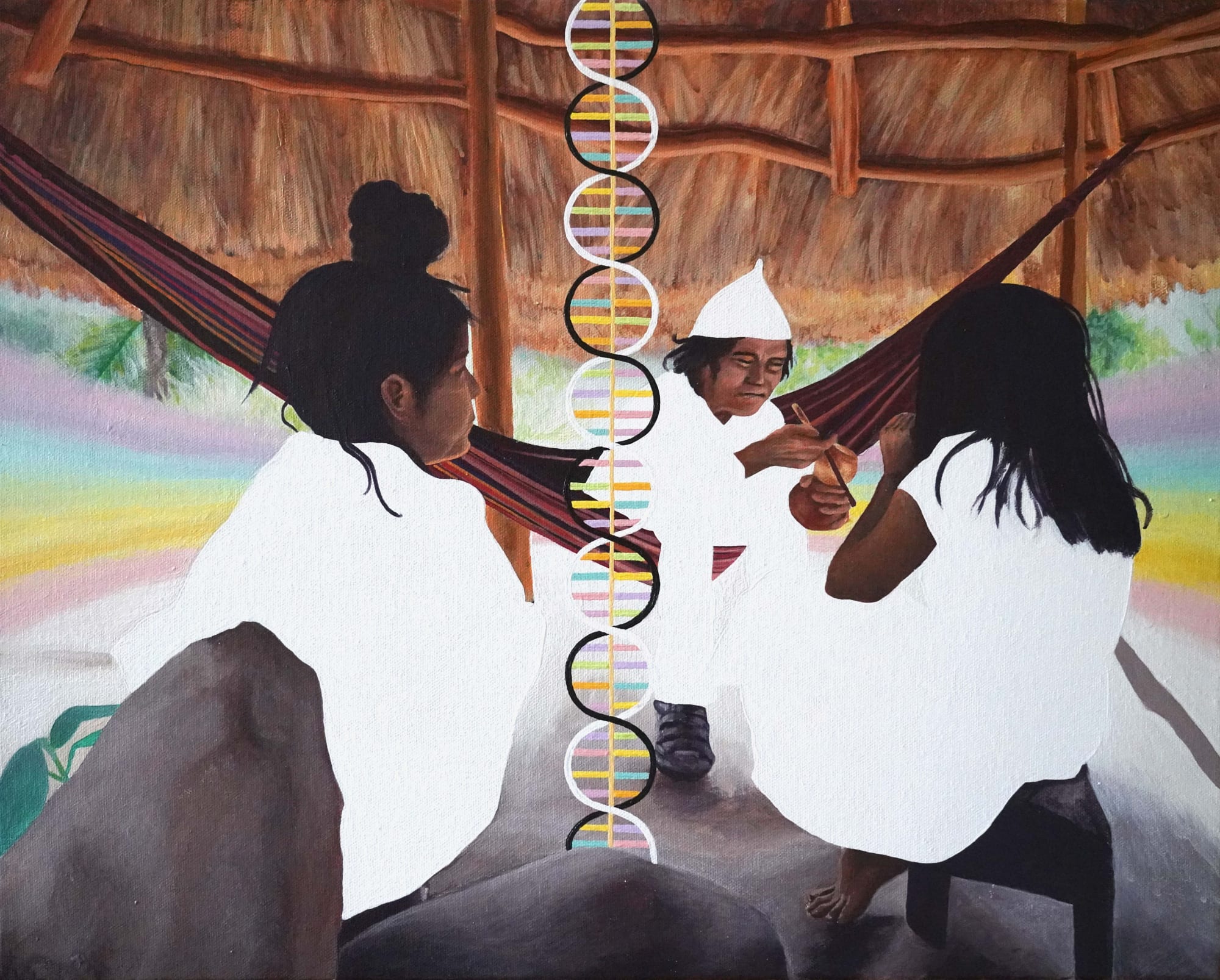 TEACHING THE RAINBOW, 2022 Acrylic on Canvas 20 x 18 inches (50.8 x 45.72 cm)