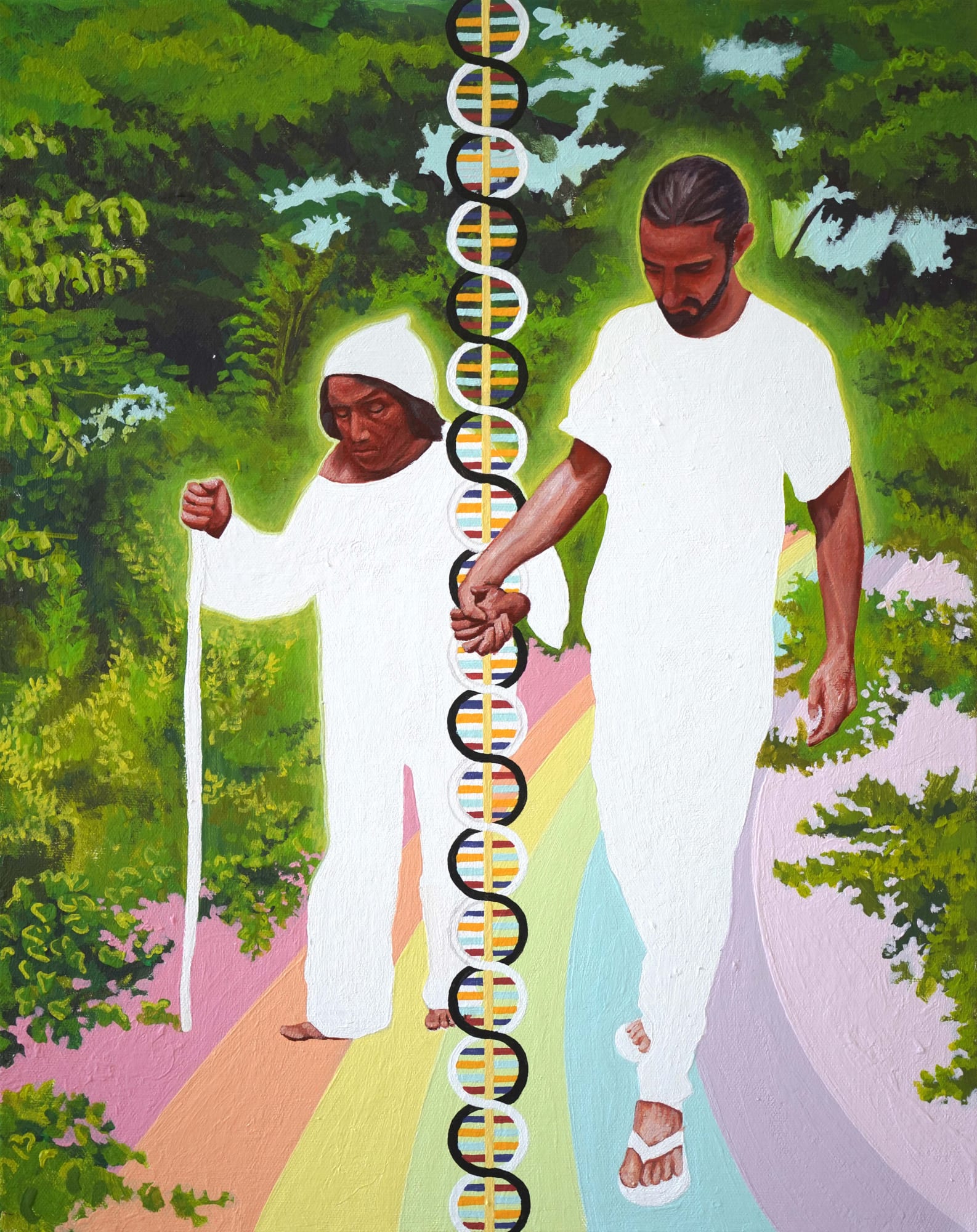 WALKING THE RAINBOW, 2022 Acrylic on Canvas 16 x 18 inches (40.64 x 45.72 cm)