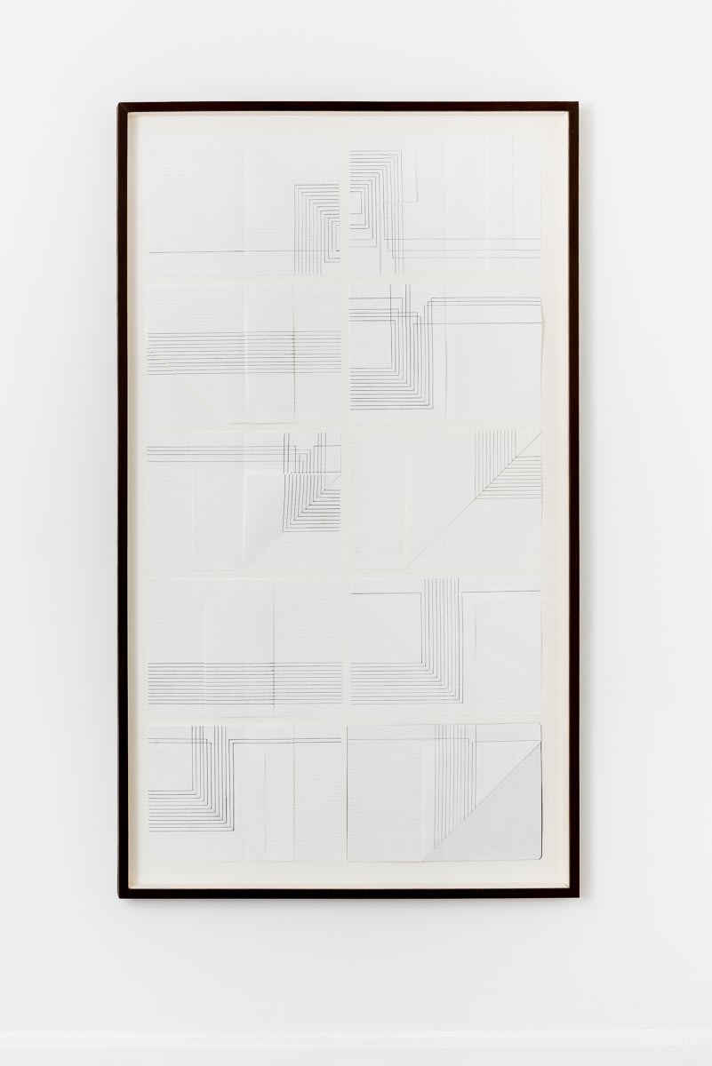 Carla Chaim Untitled , 2017 b Graphite on notebook paper 170 x 100 cm