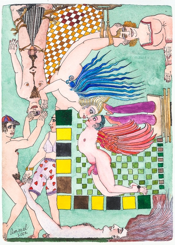 Jim Amaral Entre Comillas Series, 2000-2003 Watercolor and ink on paper