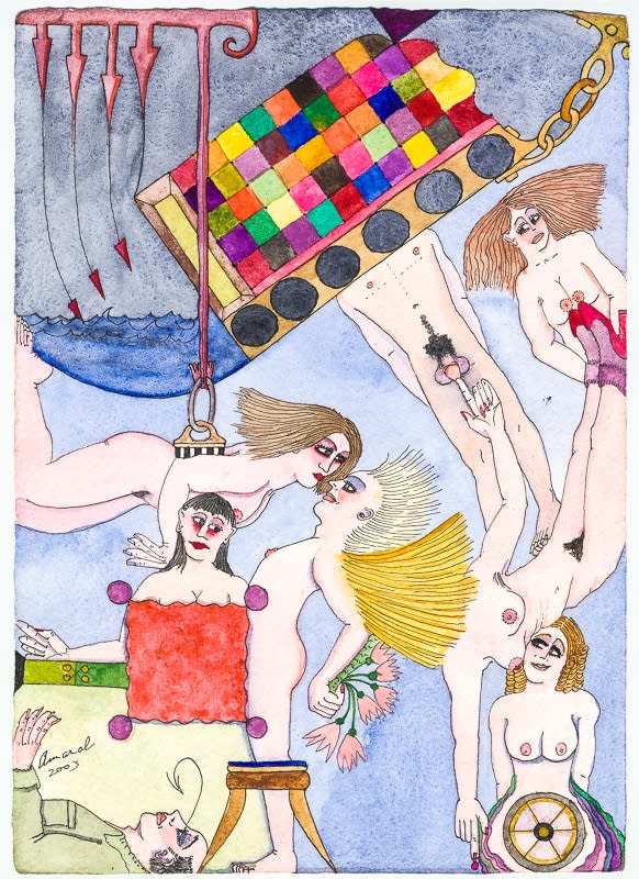 Jim Amaral Entre Comillas Series, 2000-2003 Watercolor and ink on paper