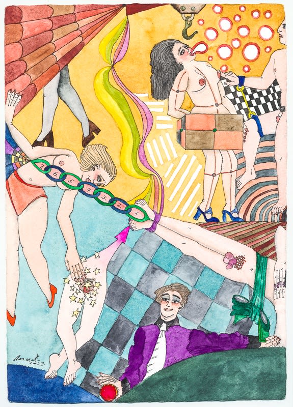 Jim Amaral Entre Comillas Series, 2000-2003 Watercolor and ink on paper