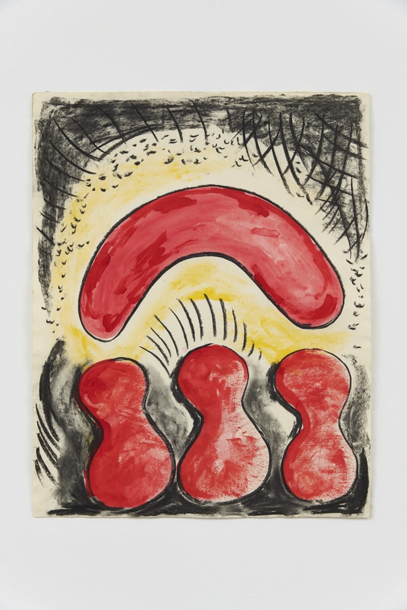 Christabel MacGreevy X, 2018 Charcoal and House Hold Gloss 58 x 46 cm (CM 024)