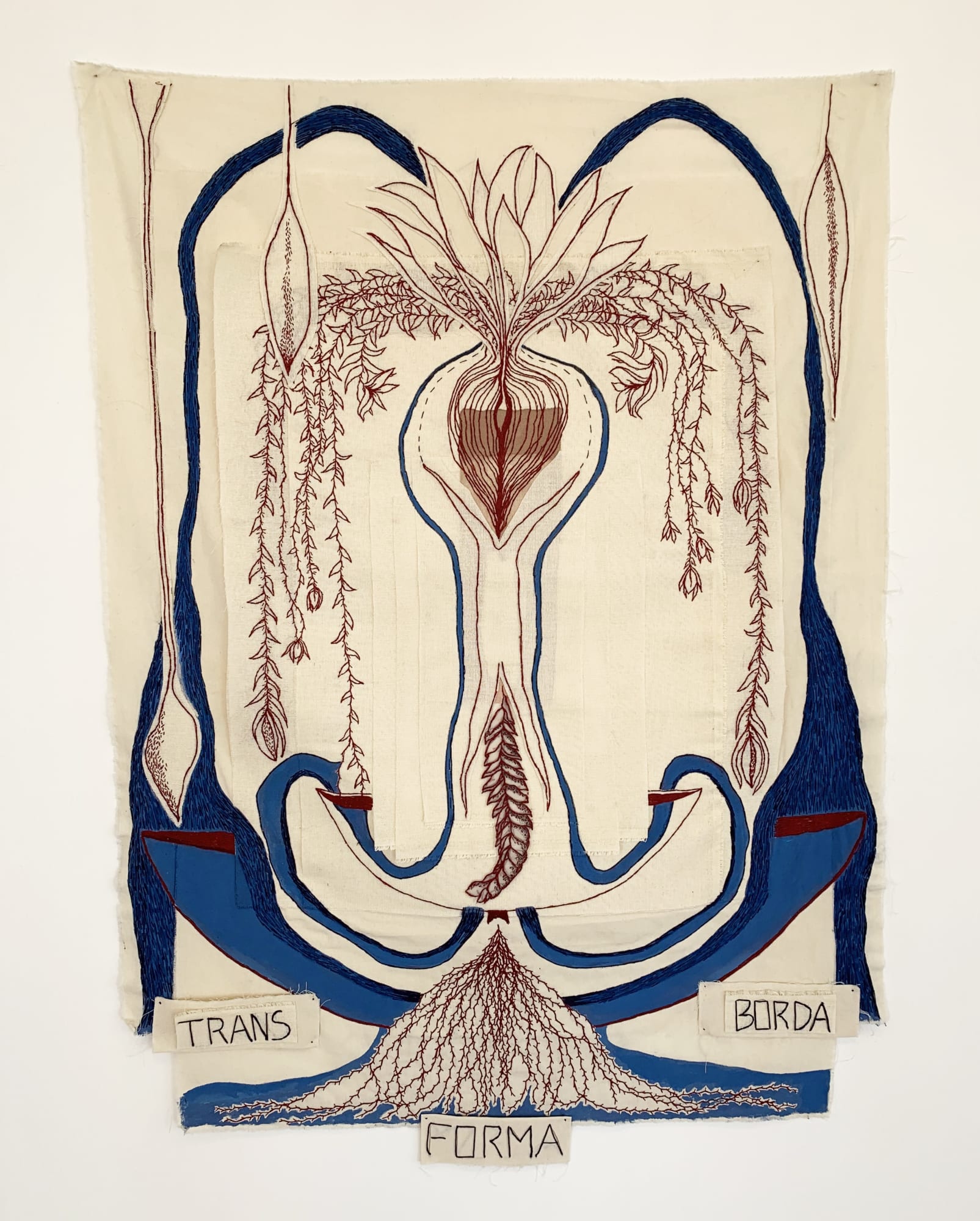 Steph Klabin Sem título, 2019 Embroidery and acrylic on hemp and cotton