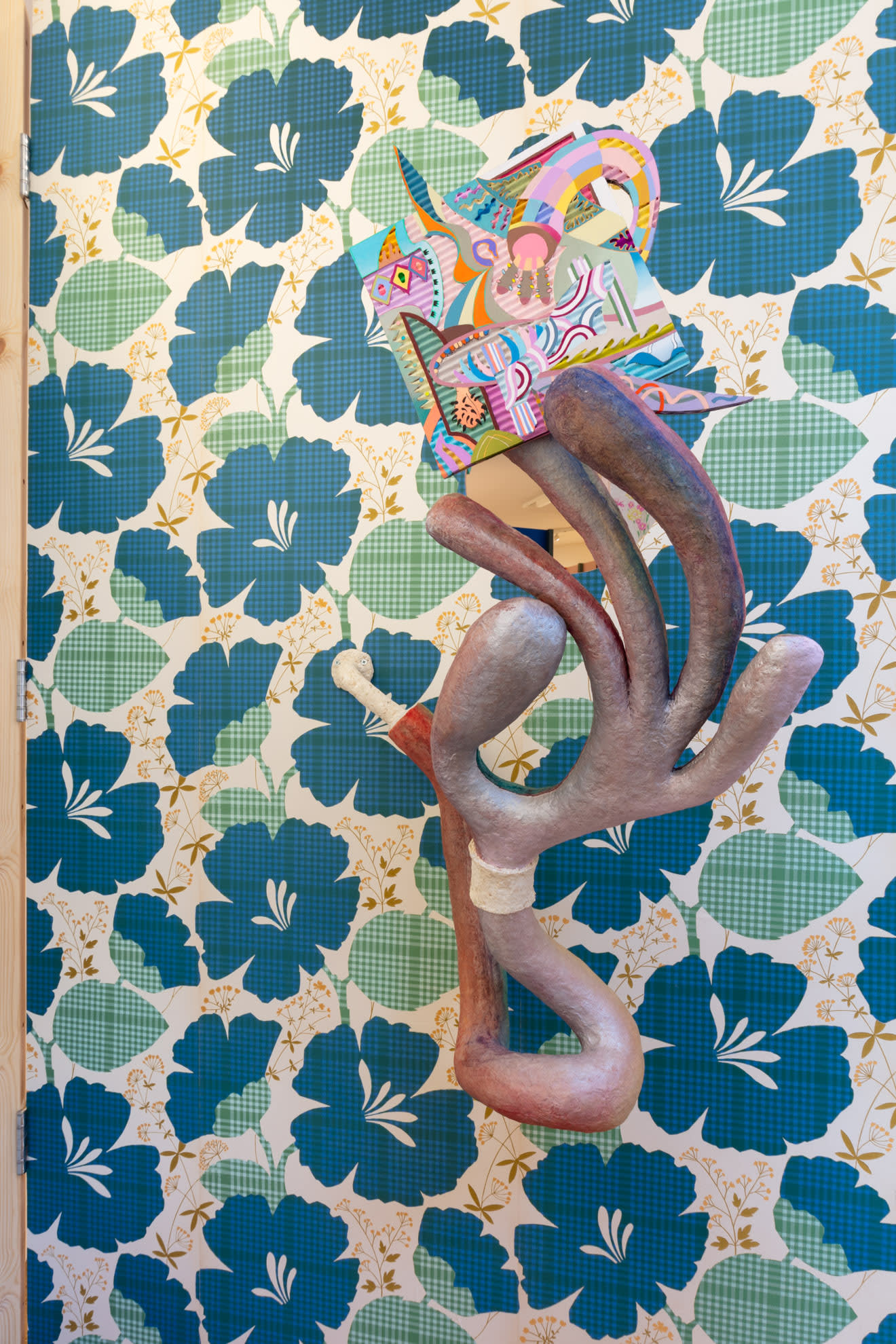 assume vivid astro focus Bona to Vada Your Dolly Bold Eek I, 2022 Acrylic on cardboard, paper clay, metal structure and pigment