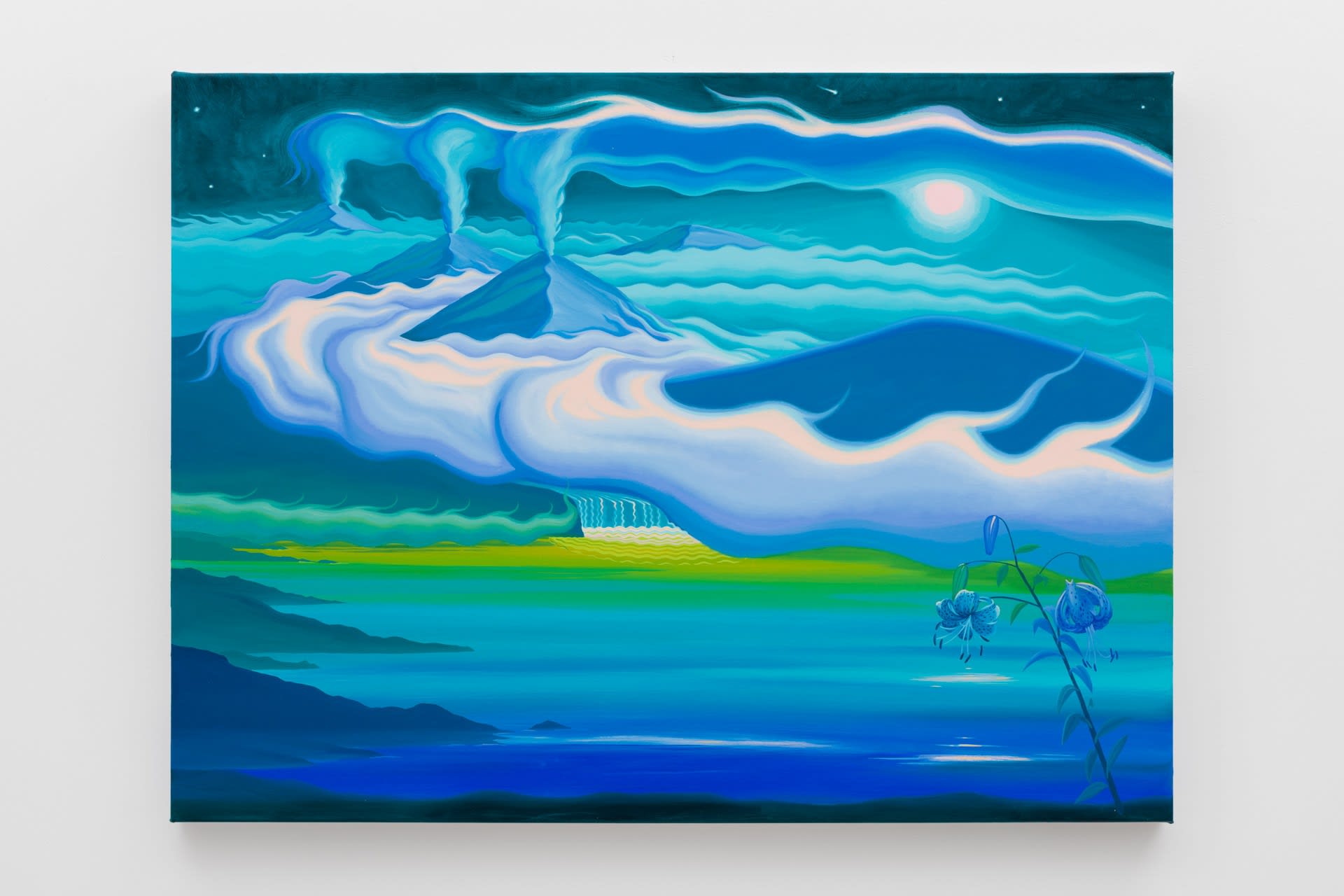 Jen Hitchings Fallere Pass (with Tiger Lillies), 2024 Oil and acrylic on canvas