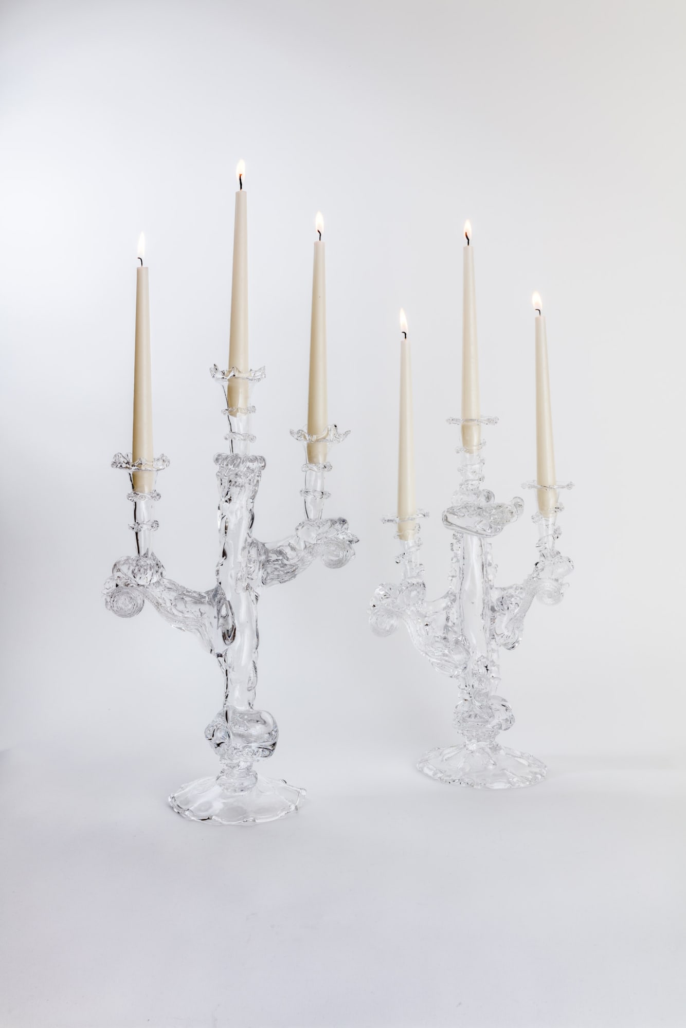 Alexander Kirkeby Unique 3-armed candleholder, 2021 Glass