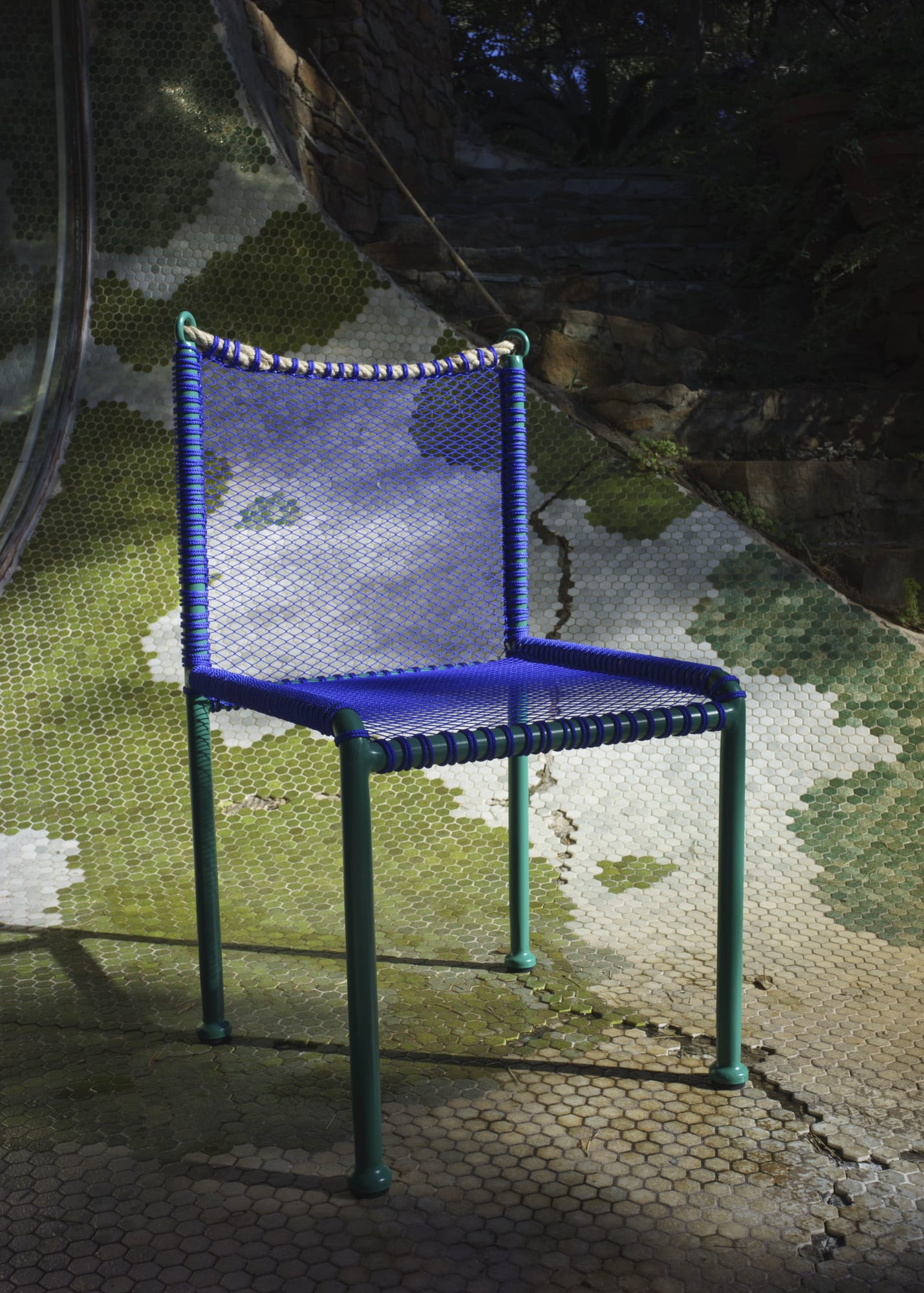 Superpoly Fisherman Chair, 2025 Steel tube powder coated with polyamide halyard and net