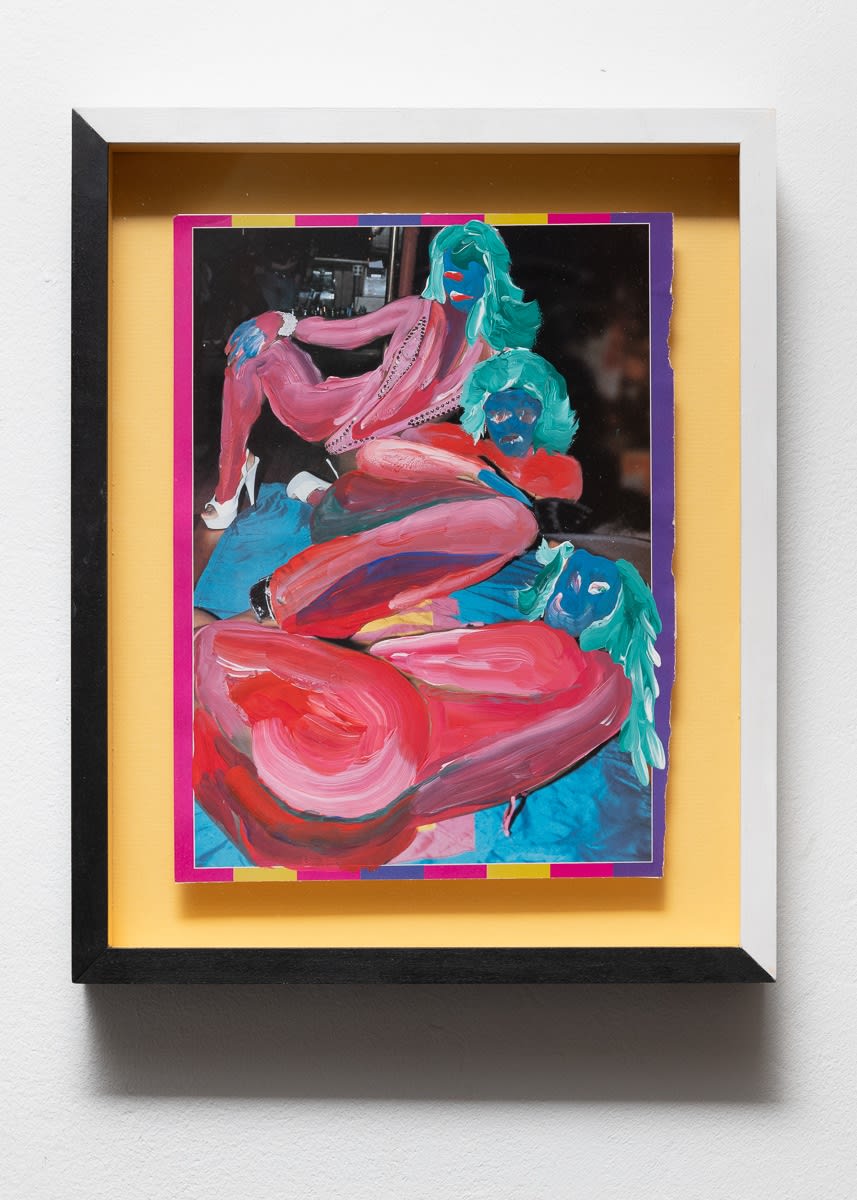 assume vivid astro focus Brigitte Pleasha, Spontaneous Kiki & Millicent Malicious, 2018 Tempera on magazine paper