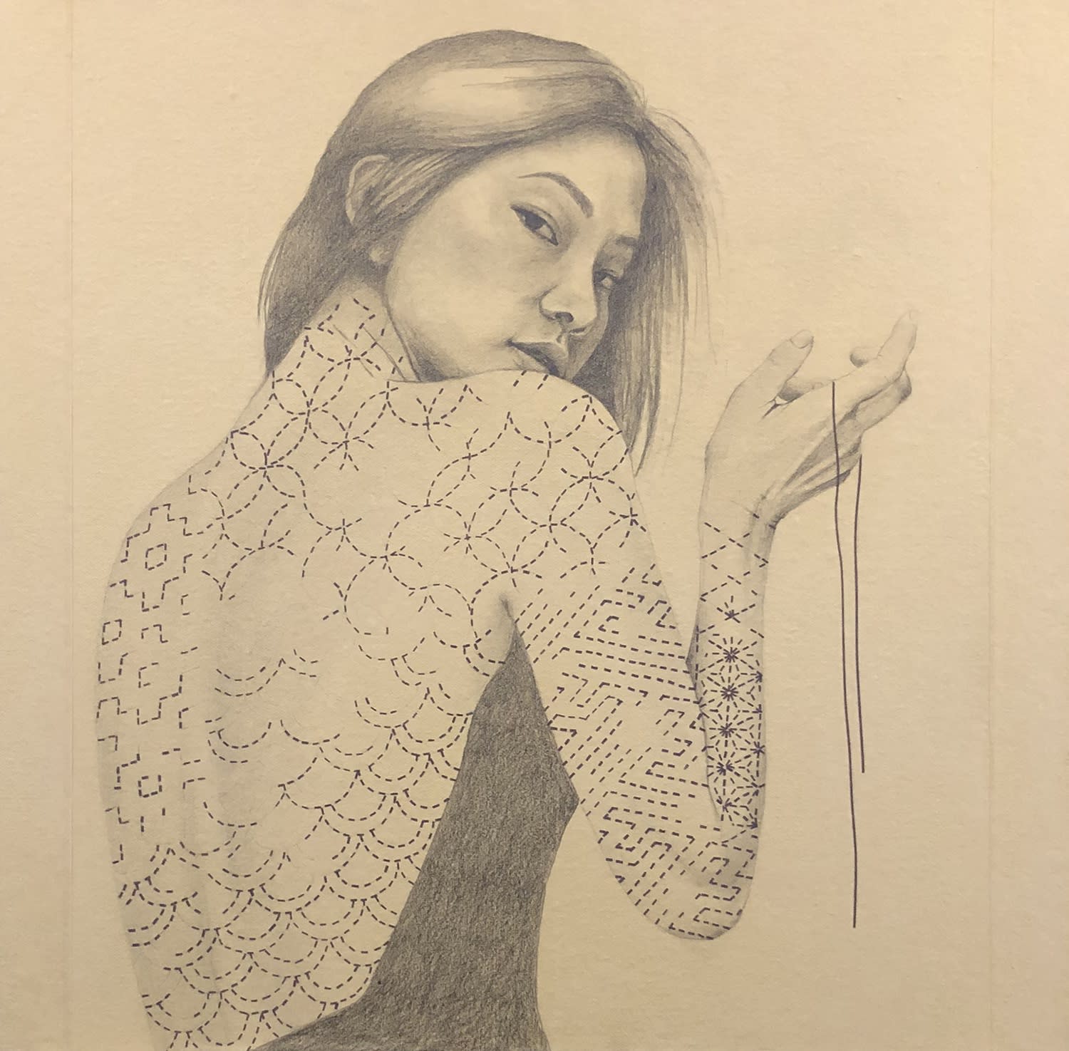 CHIHO HARAZAKI Ingrained - Sashiko (mixed pattern), 2024