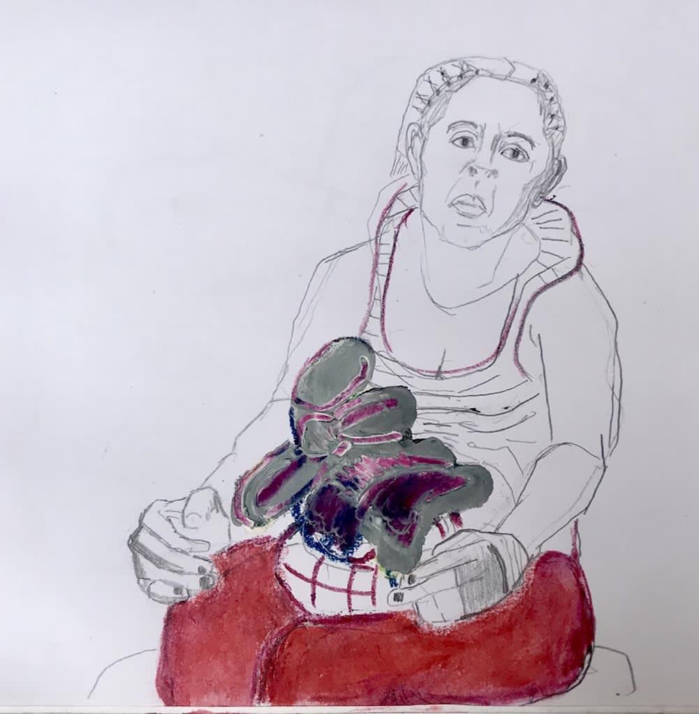 Andrea Patrie, Me with My Plant That Looks Like Meat - 2018