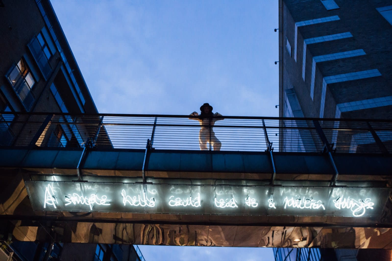 A SIMPLE HELLO 2017 7.5m public neon installation