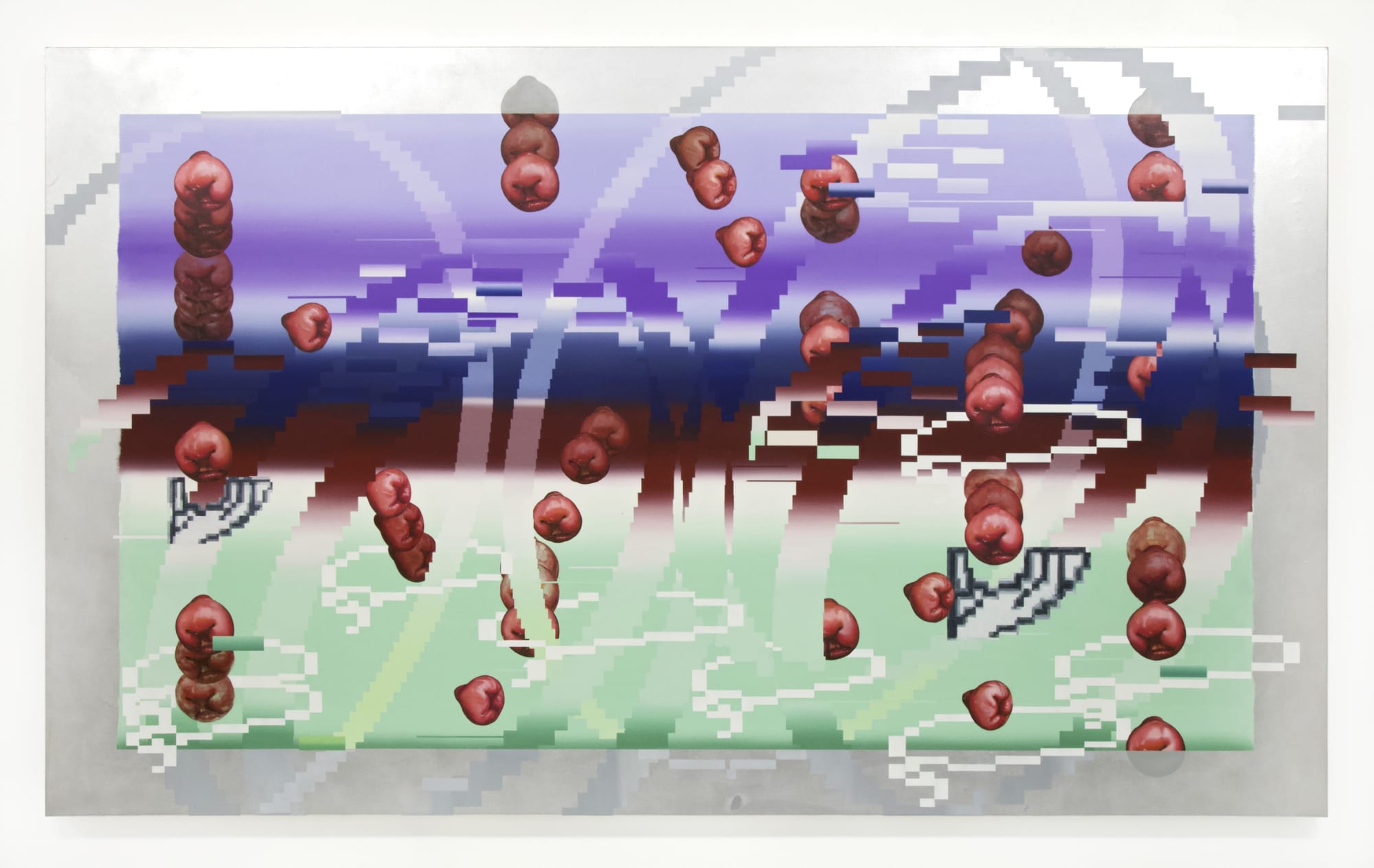 Vivien Zhang Cultivar Bearer (Woven Portals), 2020 Oil and spray paint on canvas 150 x 250 cm 59 1/8 x 98 3/8 in