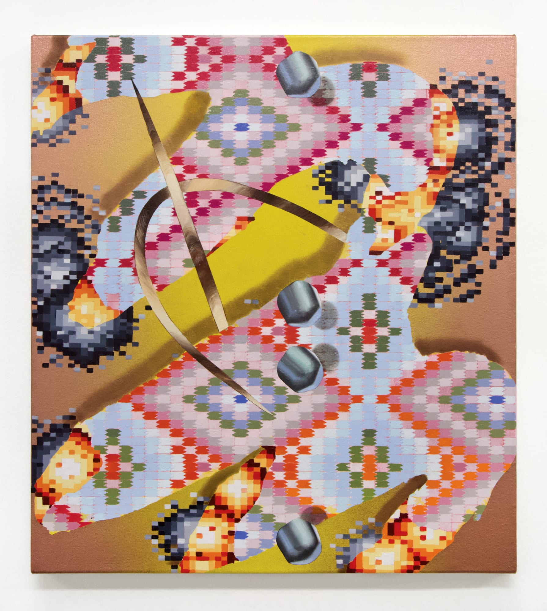 Vivien Zhang Gravity Can Hold Us 2, 2020 Acrylic, oil, and spray paint on canvas 50.8 x 45.7 cm 20 x 18 in