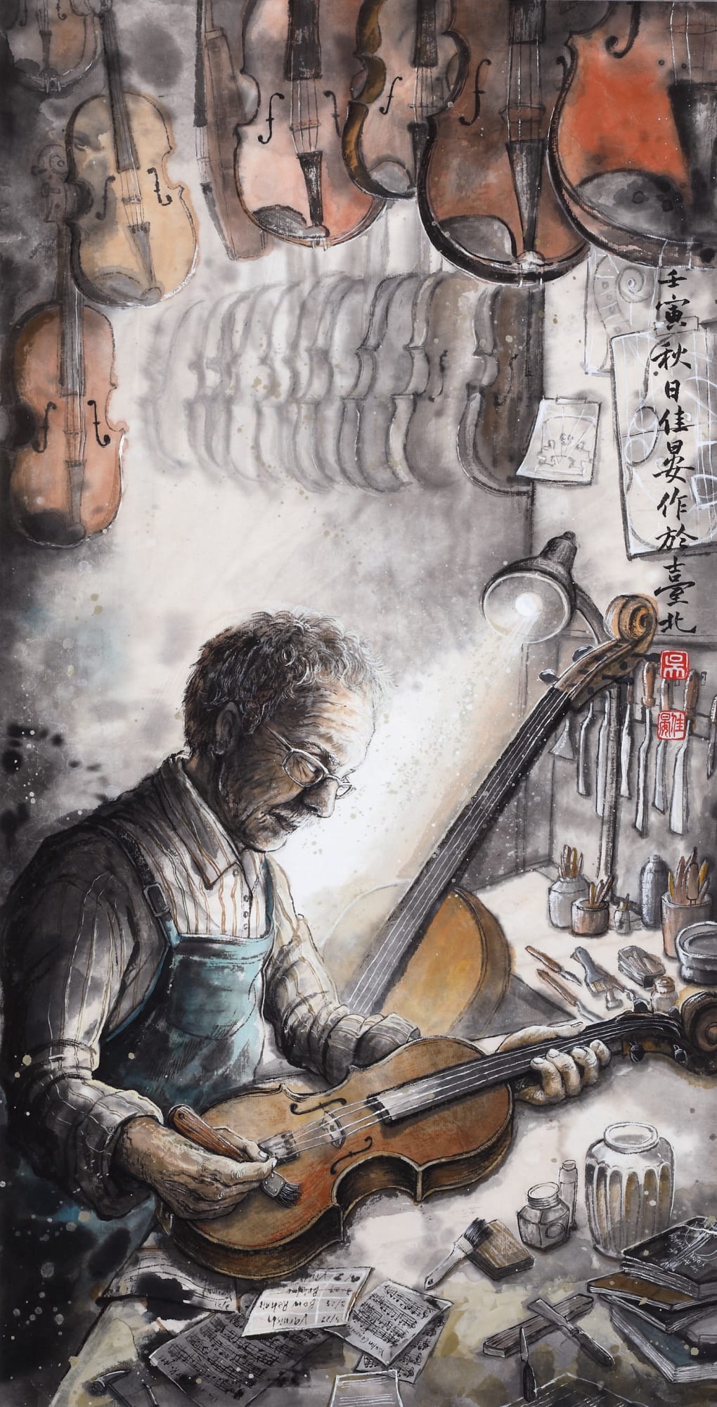 匠心執念 | A Luthier's Dream 81 x 47 cm Chinese ink on paper 2022