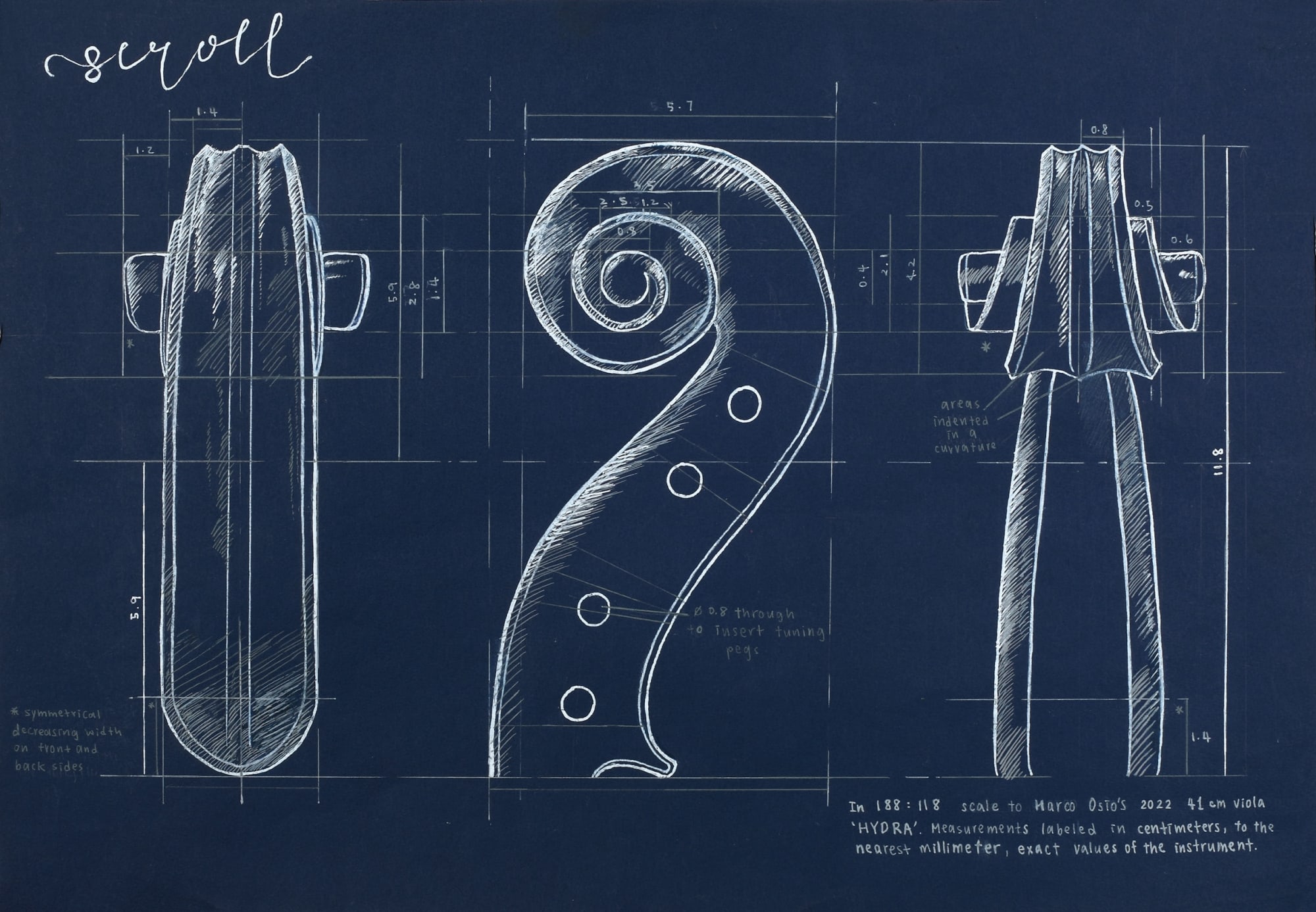 弦之藍圖 | Blueprint of Strings 37 x 29 cm Ball-point pen 2024