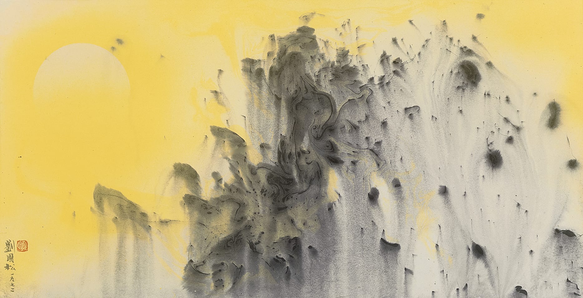 Thaw 融 1972 Ink and color on paper 44.5 × 88.3 cm