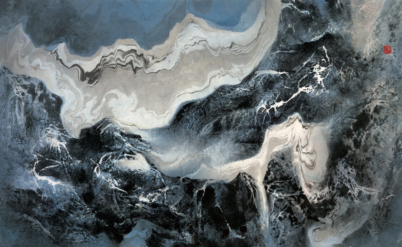 Layers above Layers 千層上 1979 Ink and color on paper 59.3 × 94.5 cm