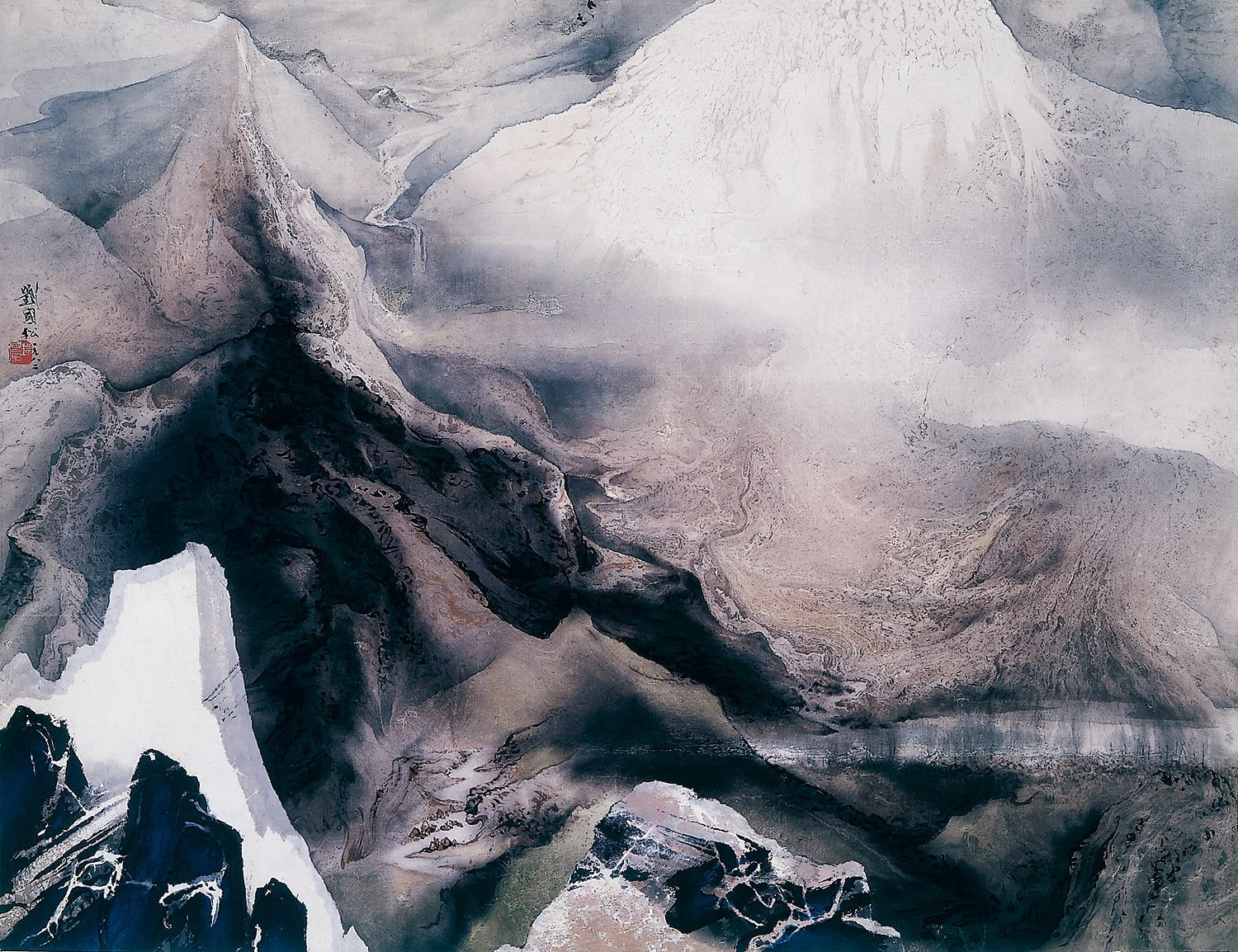 Heaven Lake 天池 1982 Ink and color on paper 71.5 × 93.5 cm Shandong Museum, Jinan