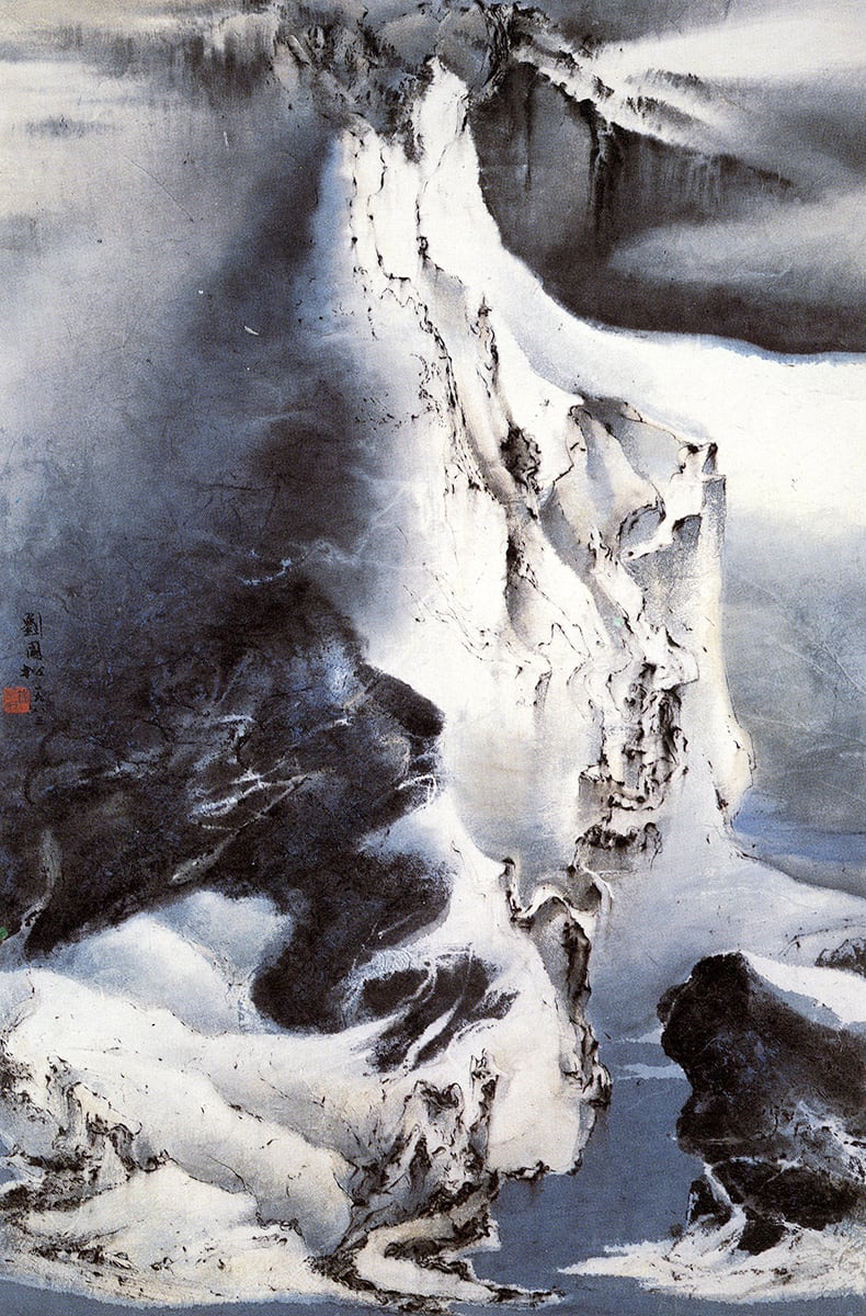Snow Valley 雪谷 1983 Ink and color on paper 92 × 59.7 cm