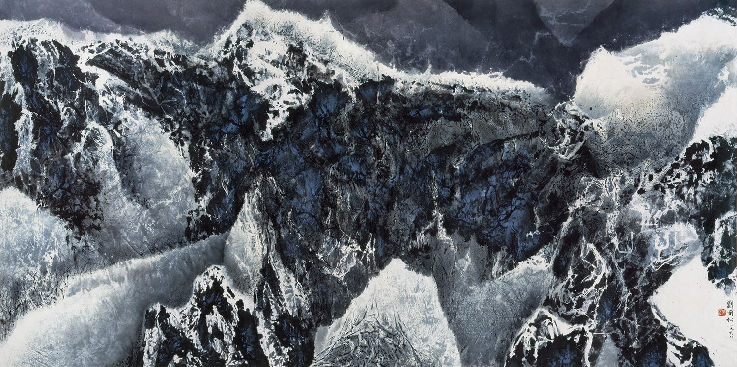 Strolling in Snowy Mountains 雪山行 1968 Ink and color on paper 92 × 183 cm The Take A Step Back Collection, Hong Kong