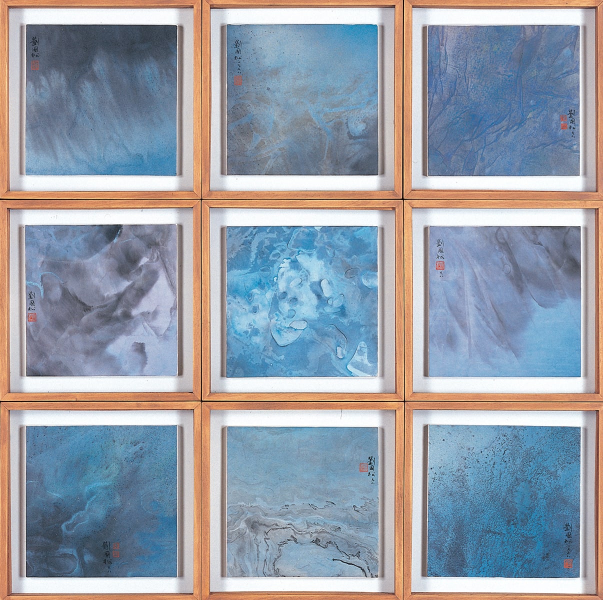 Rhapsody in Blue 藍色狂想曲 1998 Ink and color on paper 70 × 70 cm