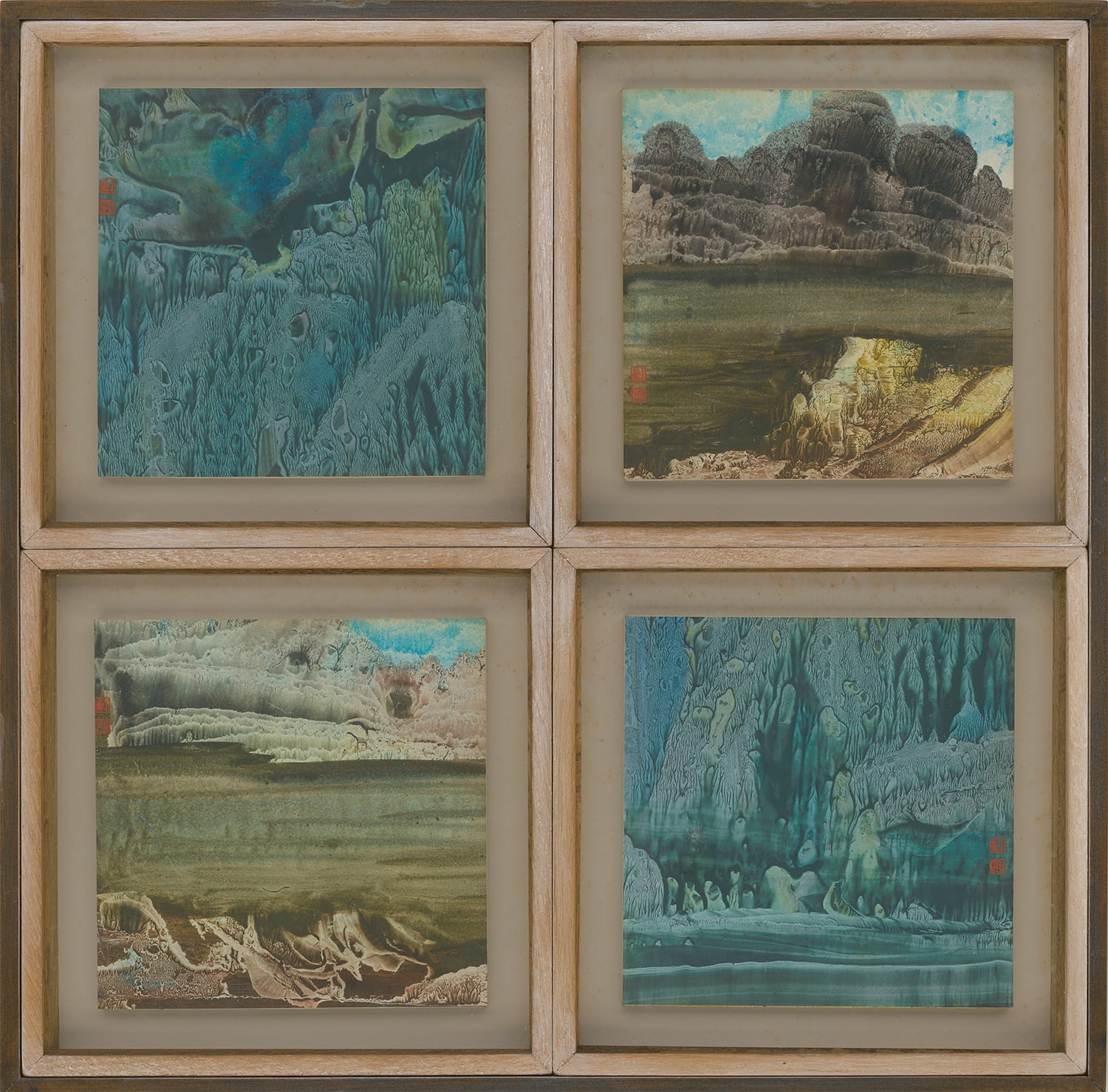 Ode to Max Ernst 恩斯特頓 1999 Ink and color on paper 45 × 45 cm Cheng Huai House Collection, Taiwan