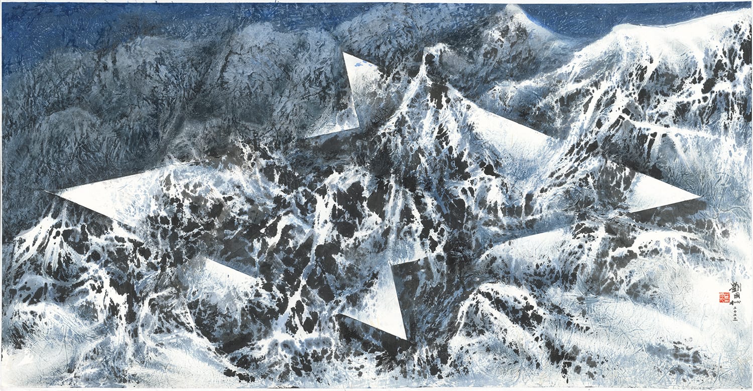 Transverse Landscape 分割山水 2023 Ink and color on paper 97 × 187 cm