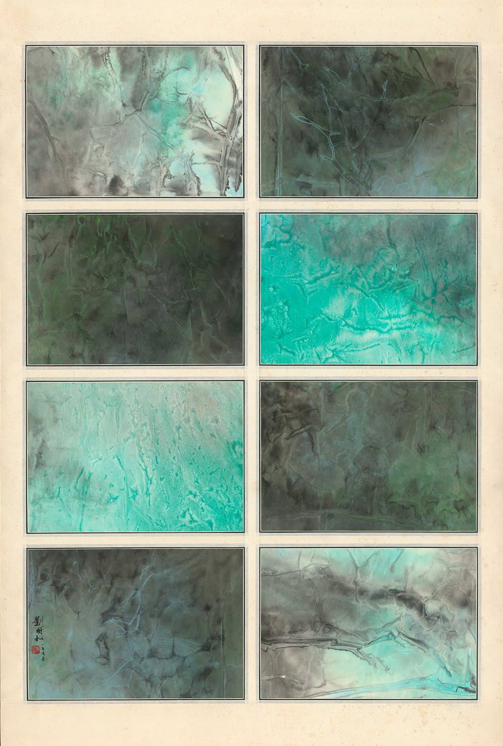 Willows through Window Frames 窗割春絲斷 1995 Ink and color on paper 139 × 96 cm