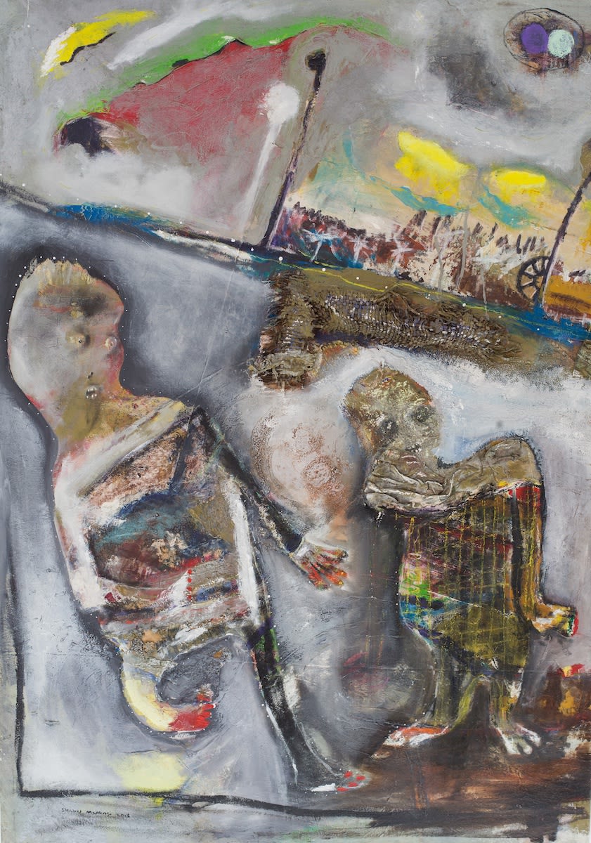 Shabu Mwangi, Untitled, 2016, 107 × 74cm / 42 × 29in, Mixed media on canvas