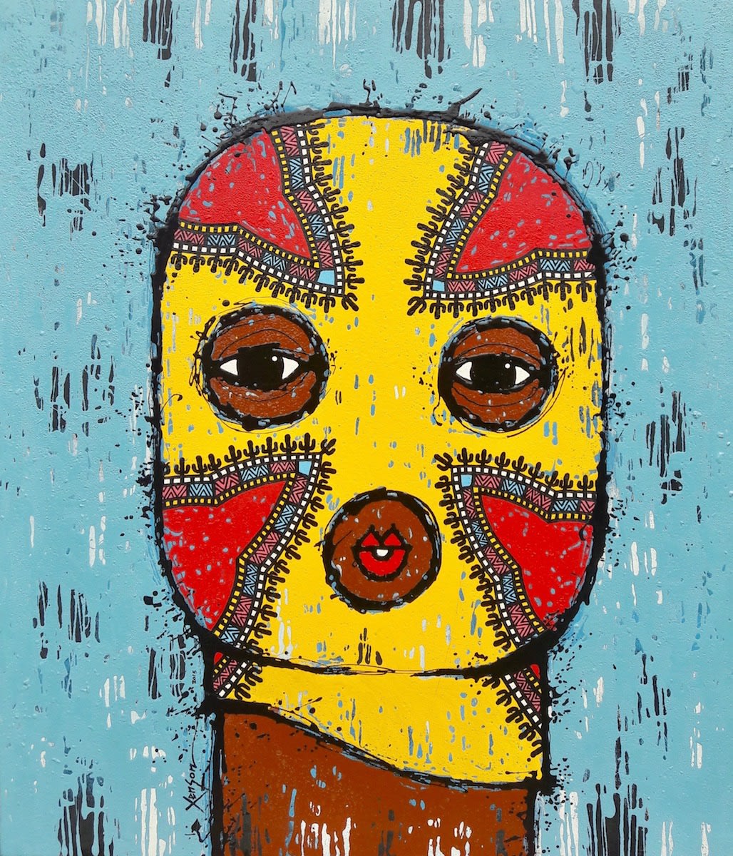 Xenson, Untitled, 2018, 100 × 85cm / 39 × 33in, Mixed media on canvas