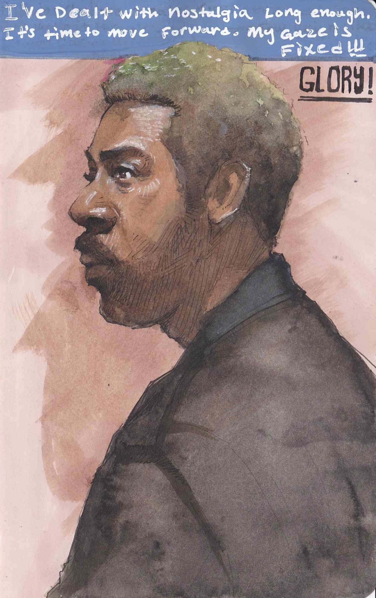 Riley Holloway, Glory, 2021, 17.7 × 11.4 cm / 7 × 4 1/2 in, Ink and gouache on paper