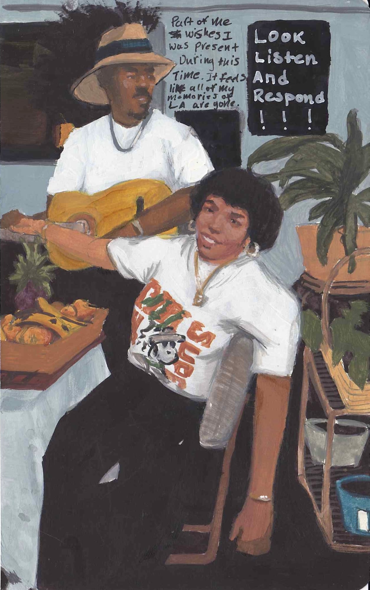 Riley Holloway, Memories, 2021, 17.7 × 11.4 cm / 7 × 4 1/2 in, Ink and gouache on paper