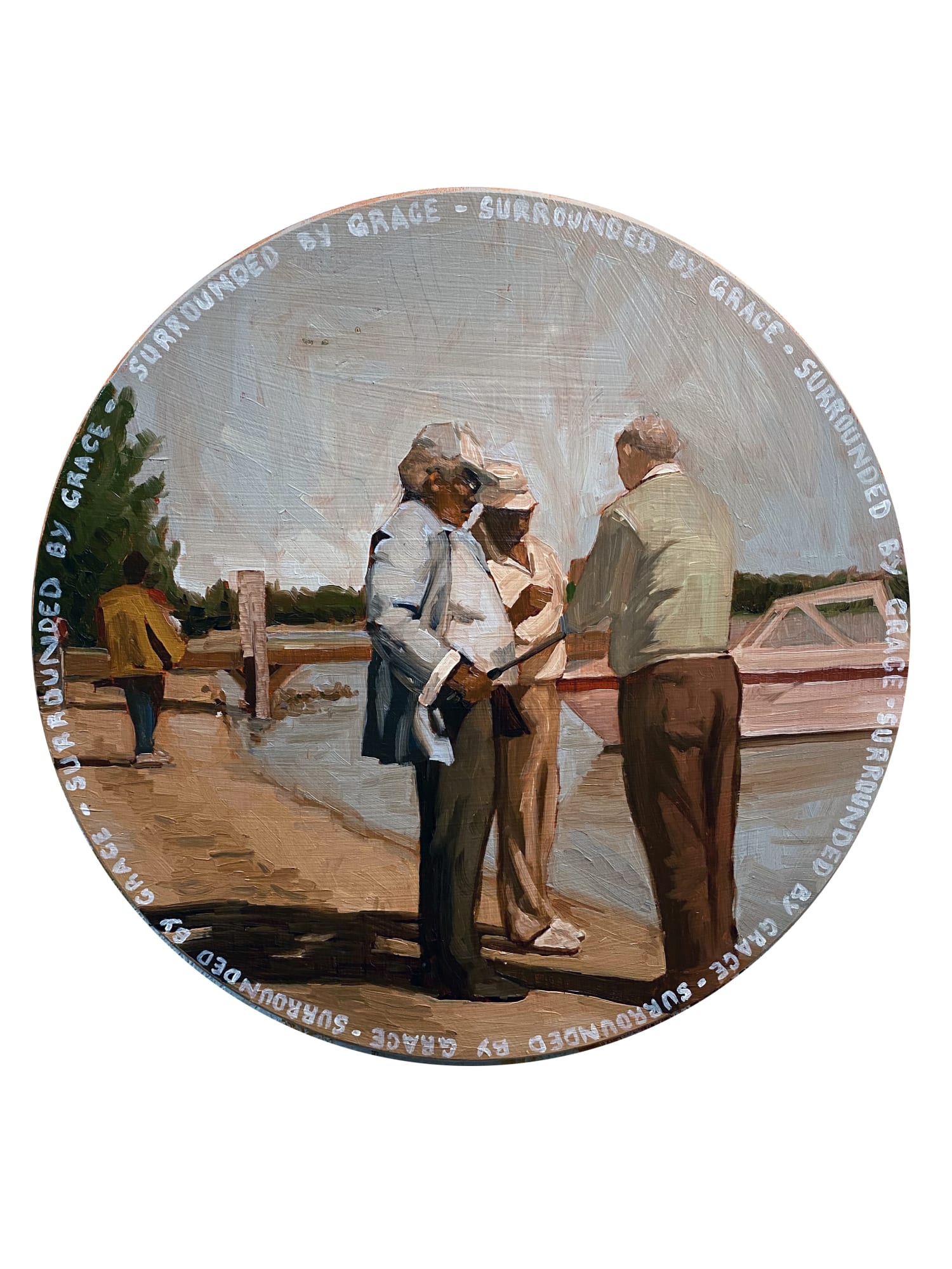 Riley Holloway, Surrounded by Grace 1, 2021, 61 × 61cm / 24 × 24in, Oil on wooden panel