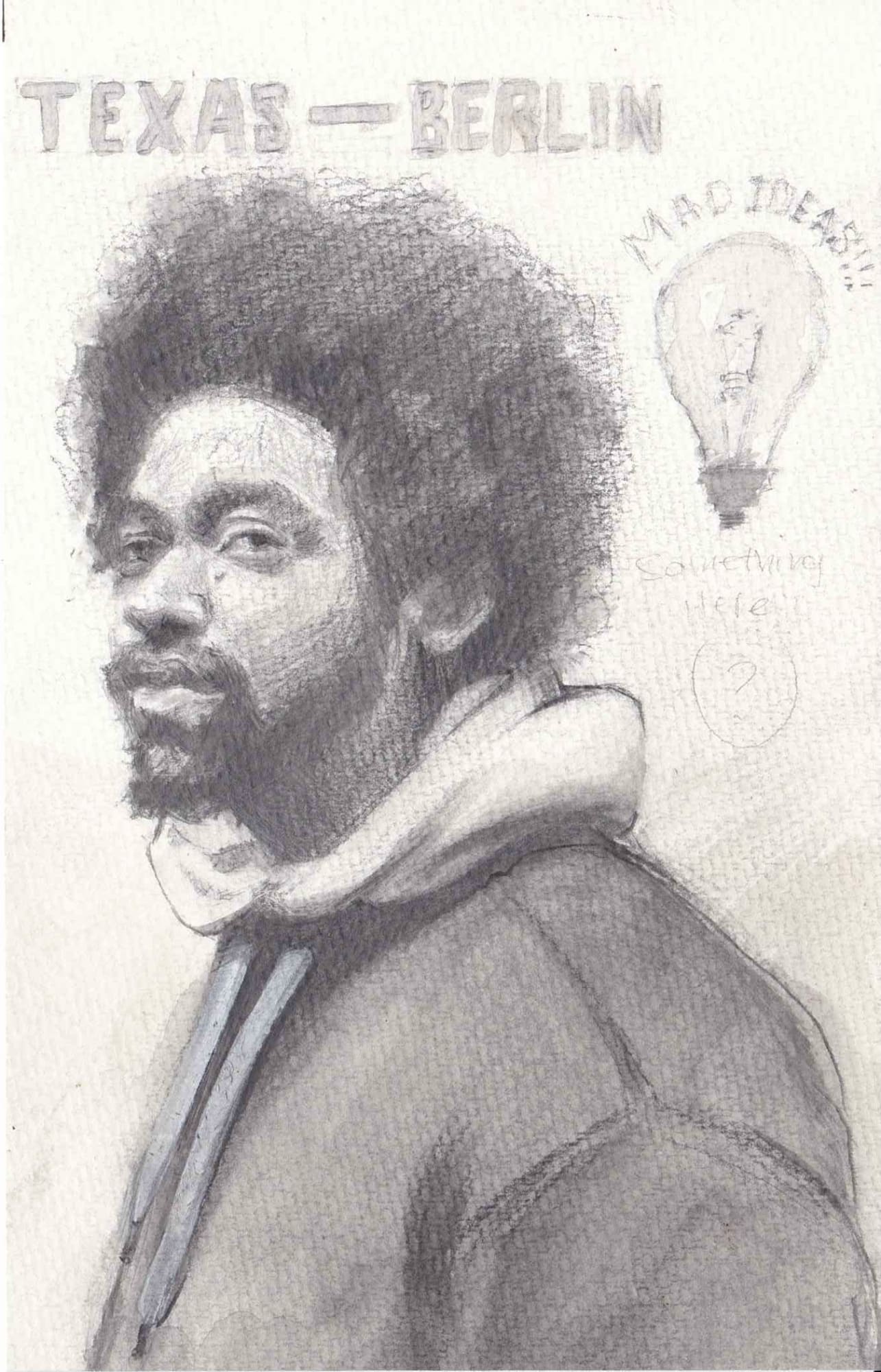 Riley Holloway, Texas To Berlin, 2021, 17.7 × 11.4 cm / 7 × 4 1/2 in, Ink and gouache on paper