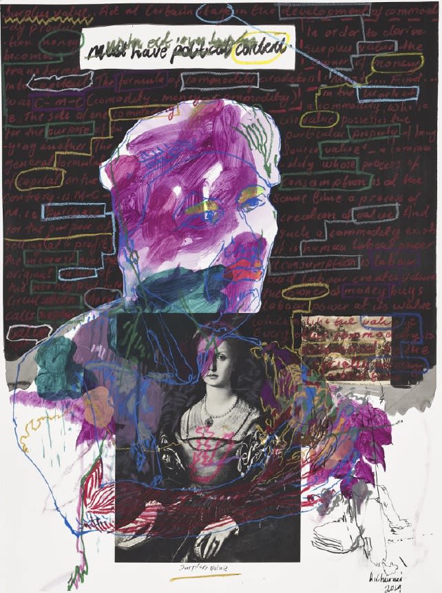 Kudzanai Chiurai, Untitled XII (Must have political content), 2019, 76 x 57 cm / 29 7/8 x 22 1/2 in, Mixed media on Saunders archival cotton rag paper