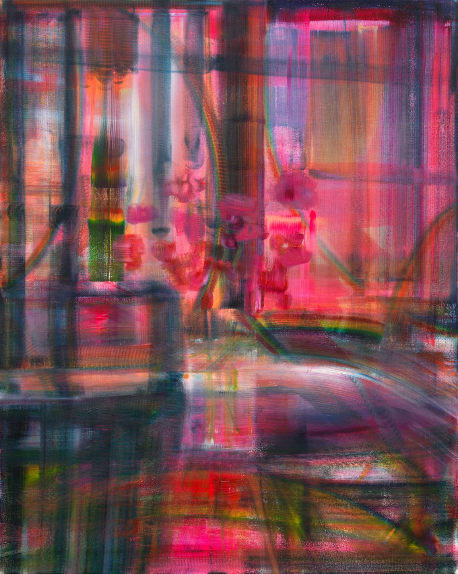 Ben Tong Crystal Vase and Flowers, 2024 Oil on canvas 152.4 × 121.9 cm 60 × 48 in