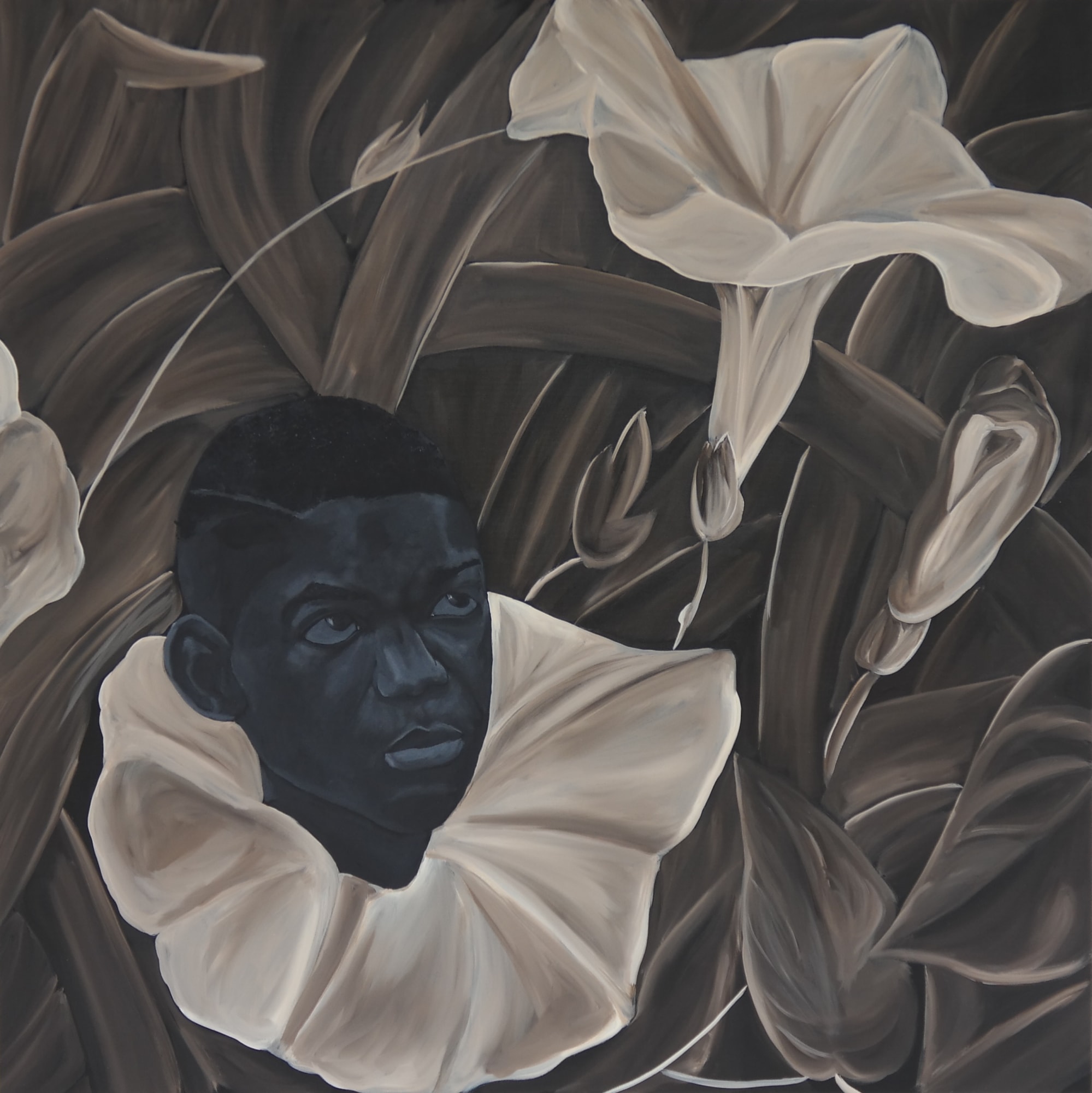 Jammie Holmes, Untitled, 2024, Acrylic on canvas, 152.4 × 152.4 cm (60 × 60 in)